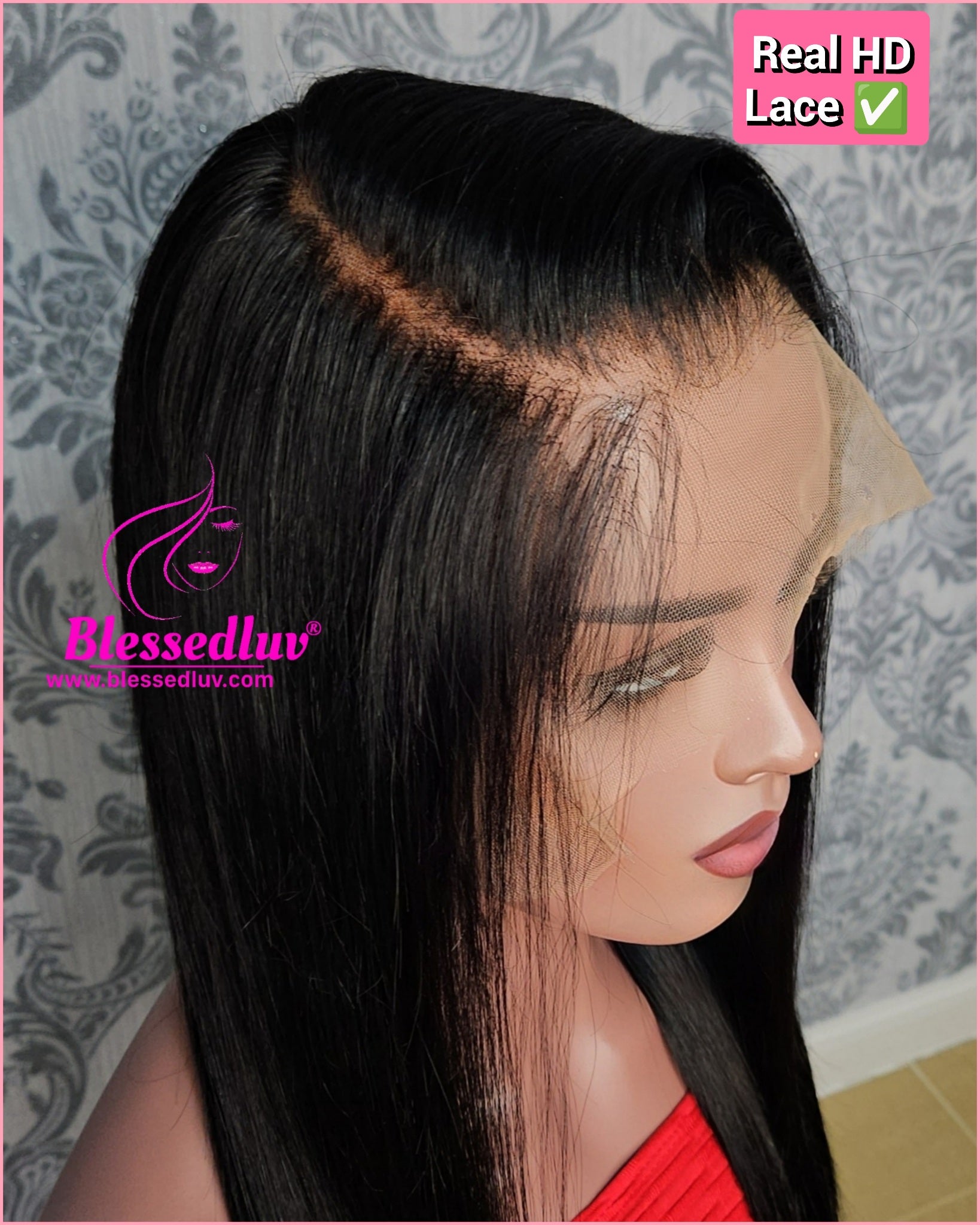 Rosa - Colour #1 HD Lace Frontal Straight Glueless Wig-Wig-Blessedluv.com-Brazilianweave.com