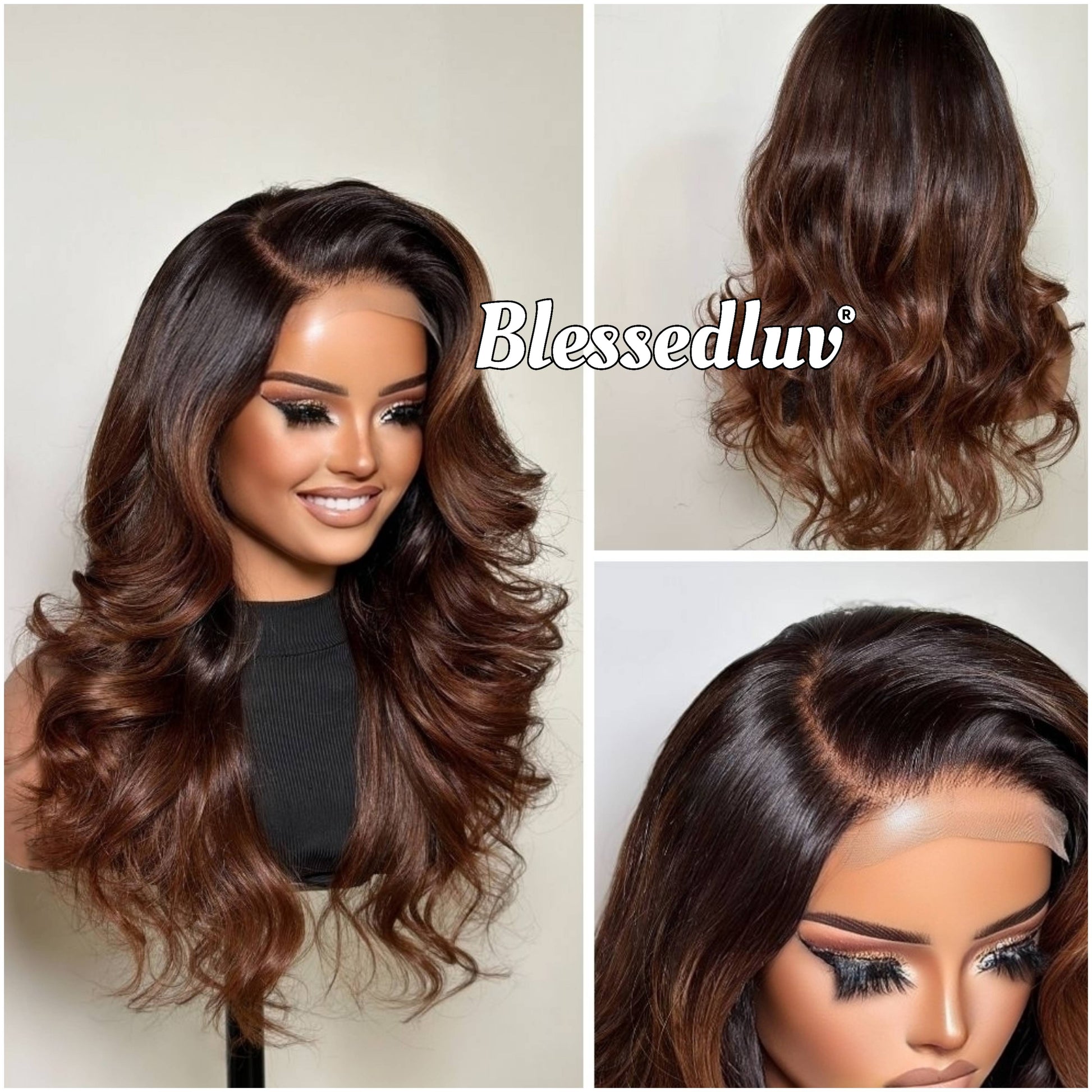 Emily – Ombre Glueless Layered HD 5x5 Closure Lace Wig, Ready to Wear-Blessedluv.com-Brazilianweave.com