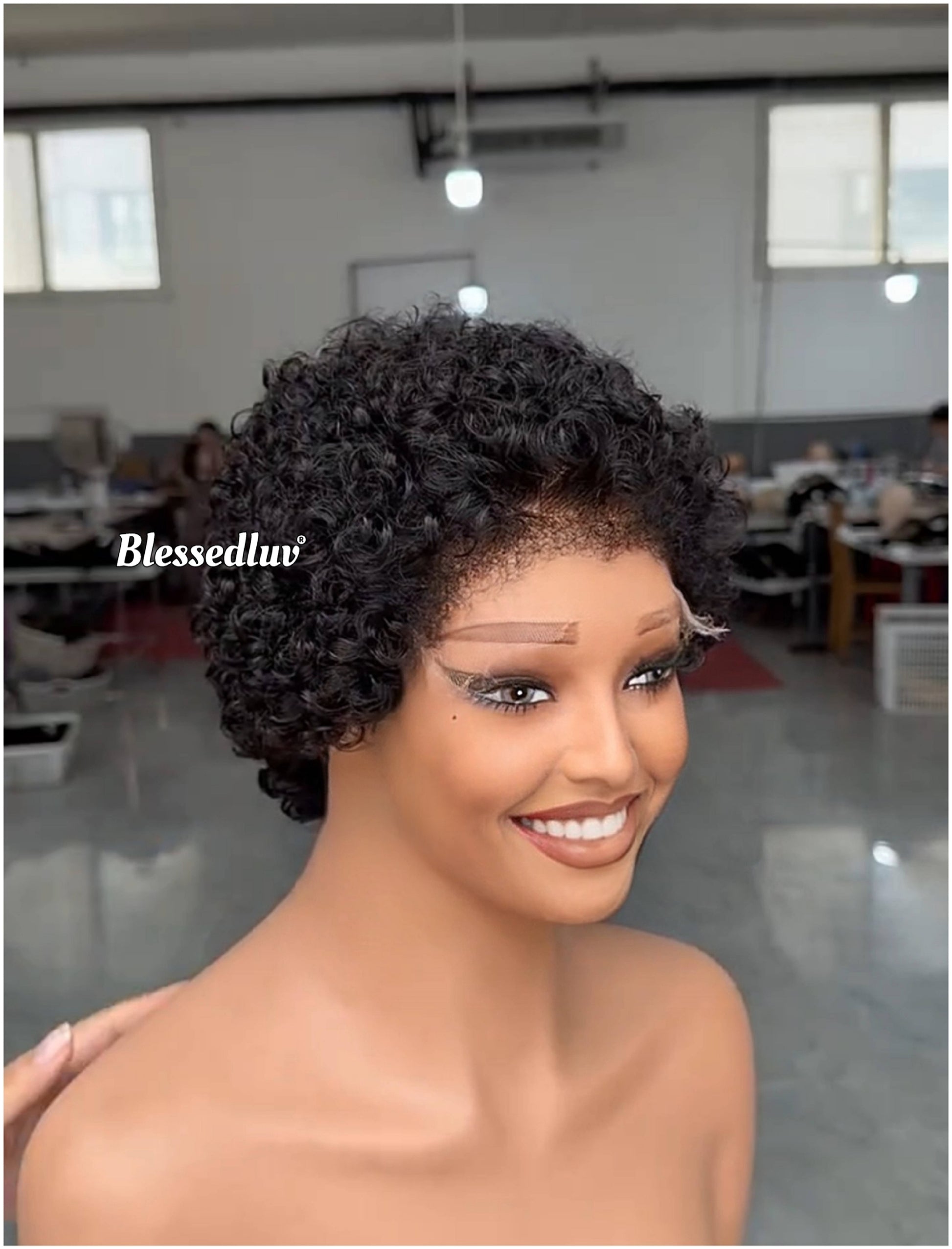 Heather – 5x5 Closure Afro Curly Pixie Glueless Lace Wig, Ready to Wear-Blessedluv.com-Brazilianweave.com