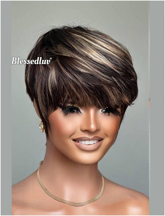 Karina – Pixie Cut No Lace Glueless, Ready to Wear-Blessedluv.com-Brazilianweave.com