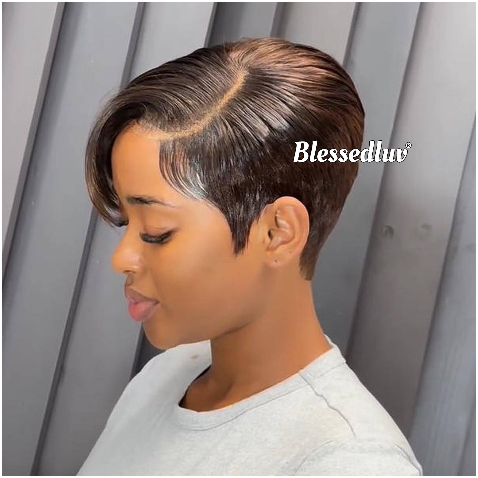 Jane – Pixie Cut Dark Chocolate Full Lace Wig, Ready to Wear-Blessedluv.com-Brazilianweave.com