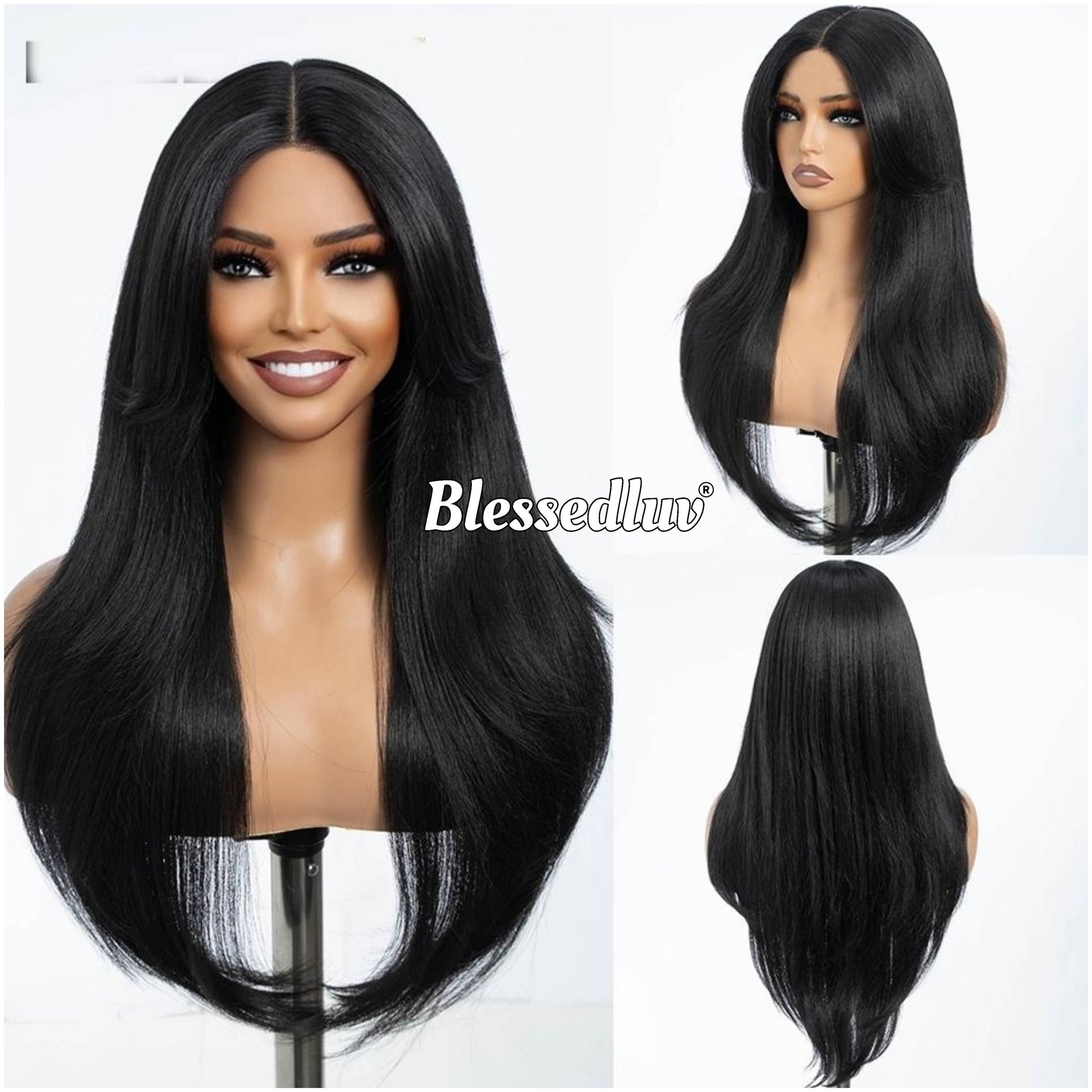 Sasha – Layered Premium Human Hair Blend Wig-Wig-Blessedluv.com-Brazilianweave.com