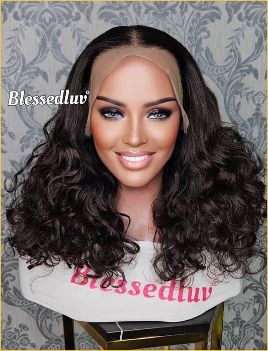 Abi – Yaki Curly Human Blend Synthetic Lace Wig-Wig-Blessedluv.com-Brazilianweave.com