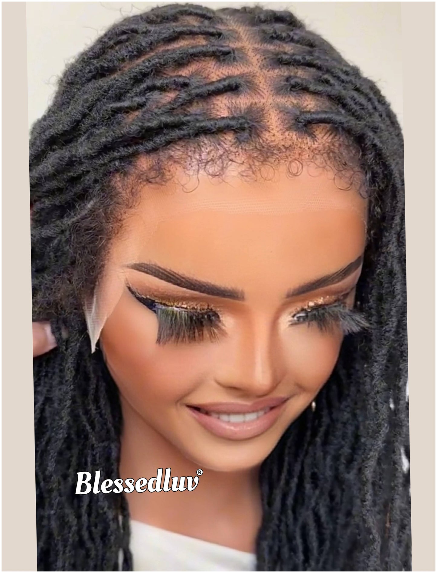 Nadia - Twisted Knotless Bohemian Locs Braids Full Lace HD Wig – Adjustable Drawstring-Wig-Blessedluv.com-Brazilianweave.com