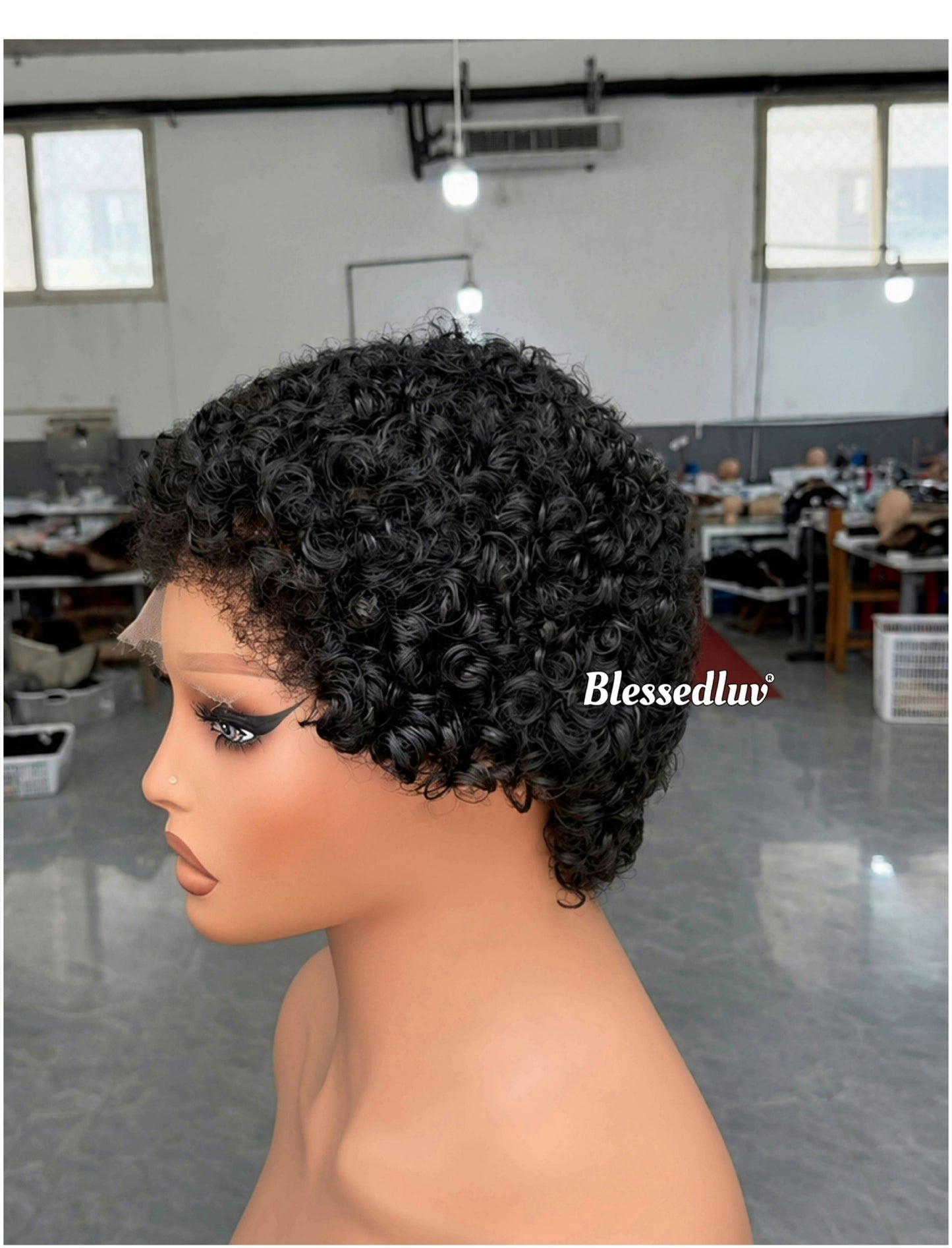 Heather – 5x5 Closure Afro Curly Pixie Glueless Lace Wig, Ready to Wear-Blessedluv.com-Brazilianweave.com