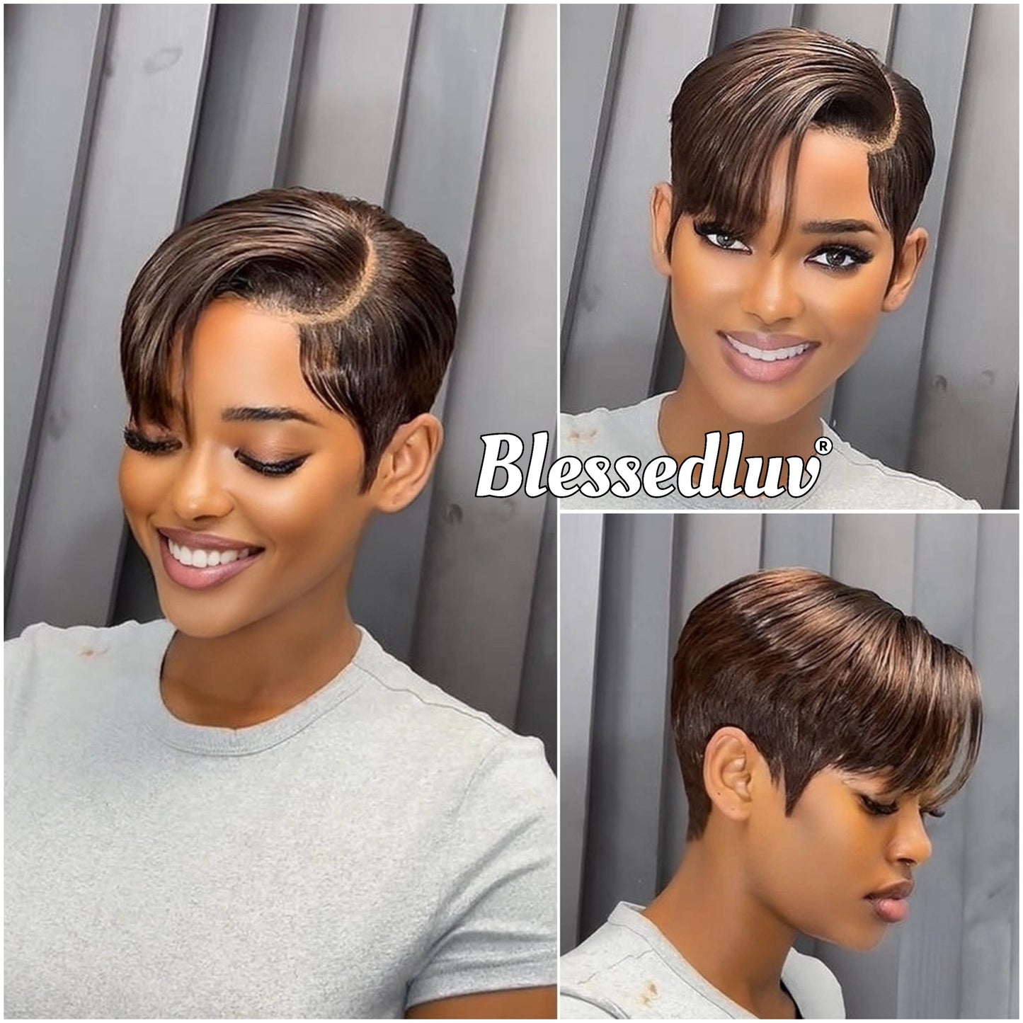 Jane – Pixie Cut Dark Chocolate Full Lace Wig, Ready to Wear-Blessedluv.com-Brazilianweave.com