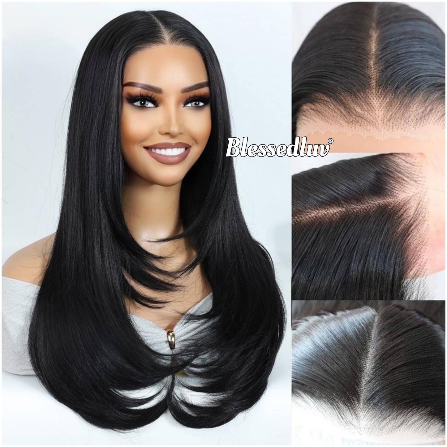 Patricia – Layered Premium Human Hair Blend Wig-Wig-Blessedluv.com-Brazilianweave.com