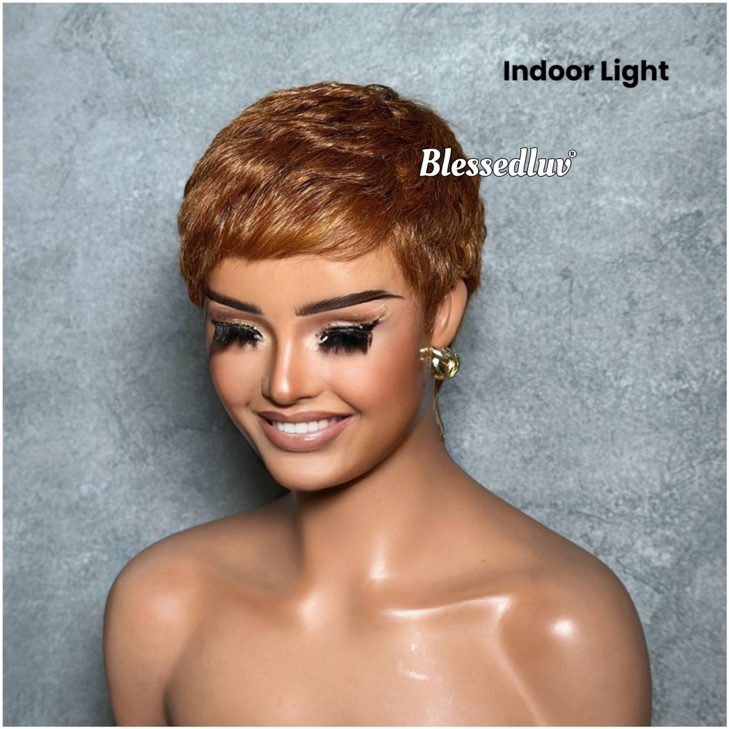 Honey – Pixie Cut Glueless Full Lace Wig, Ready to Wear-Blessedluv.com-Brazilianweave.com