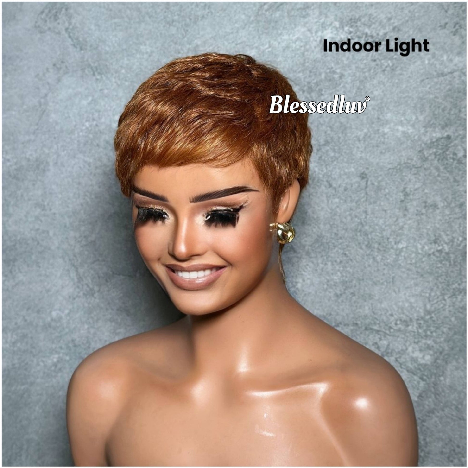 Honey – Pixie Cut Glueless Full Lace Wig, Ready to Wear-Blessedluv.com-Brazilianweave.com