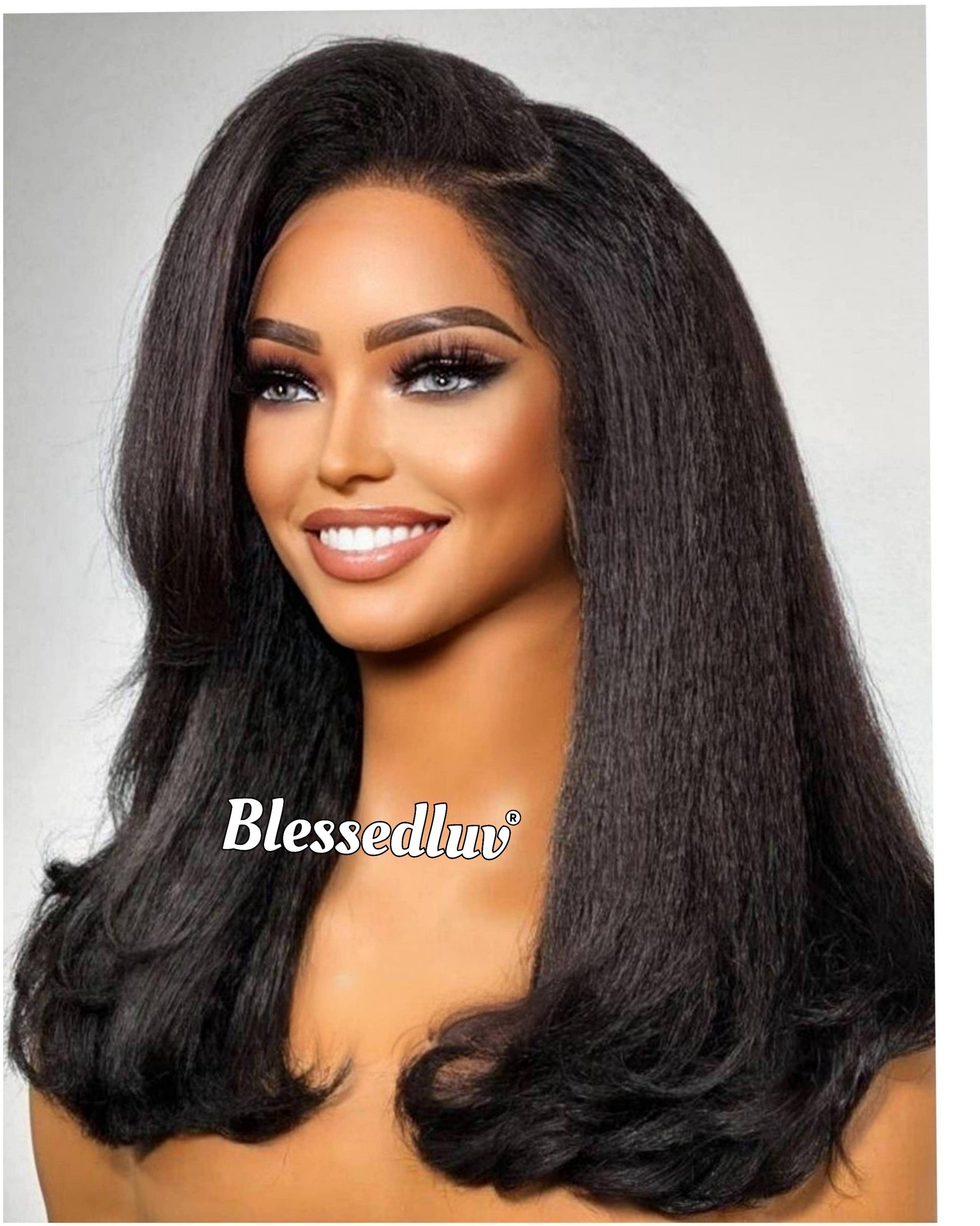 Layla - Kinky Straight Texture Ventilated Lace Wig-Blessedluv.com-Brazilianweave.com