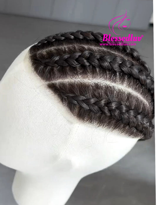 Marlon - Braided Man Wig Toupee-Wigs-Blessedluv.com-Brazilianweave.com