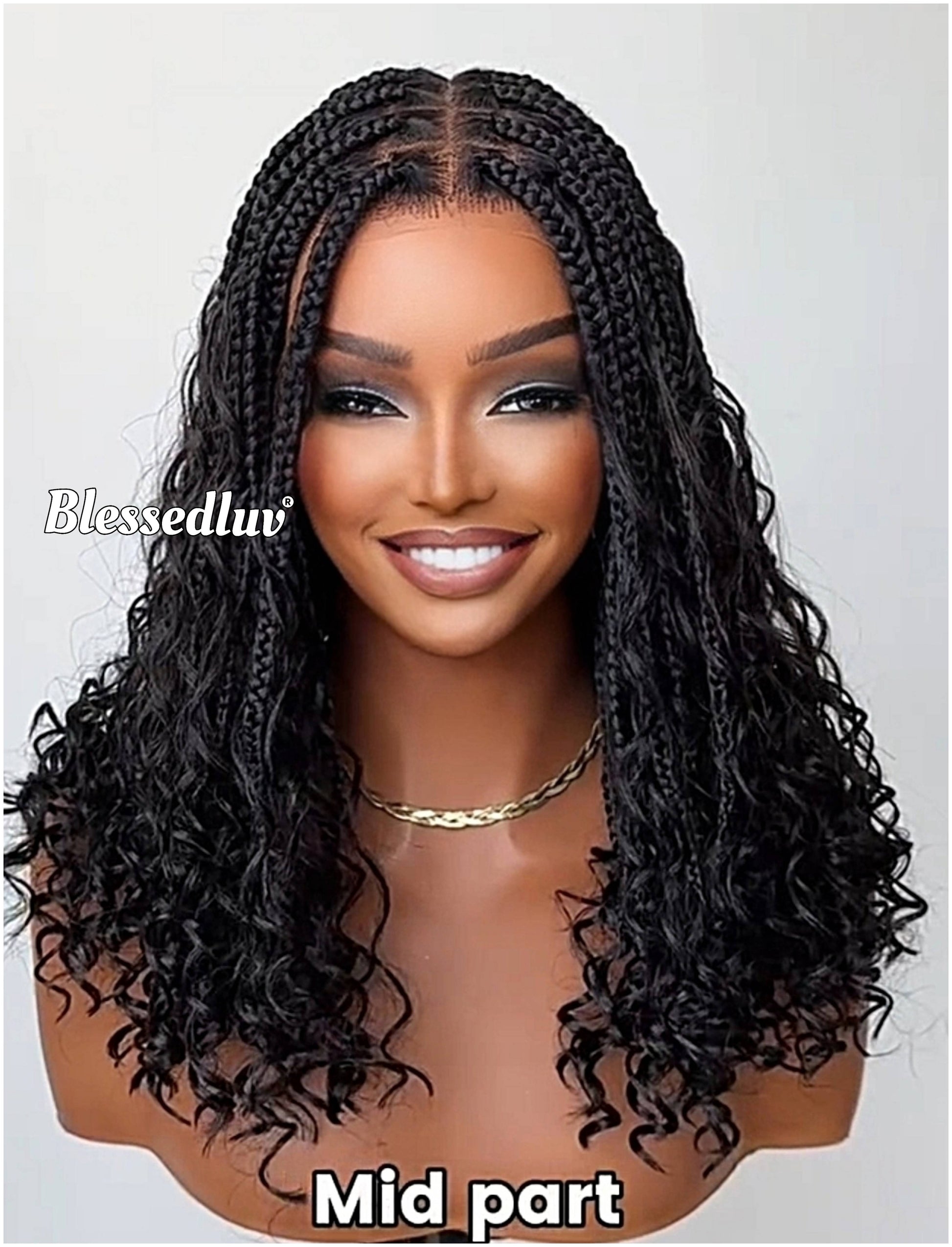 Bola - Shoulder Length Boho Knotless Braids Full Lace HD Wig – Adjustable Drawstring-Wig-Blessedluv.com-Brazilianweave.com