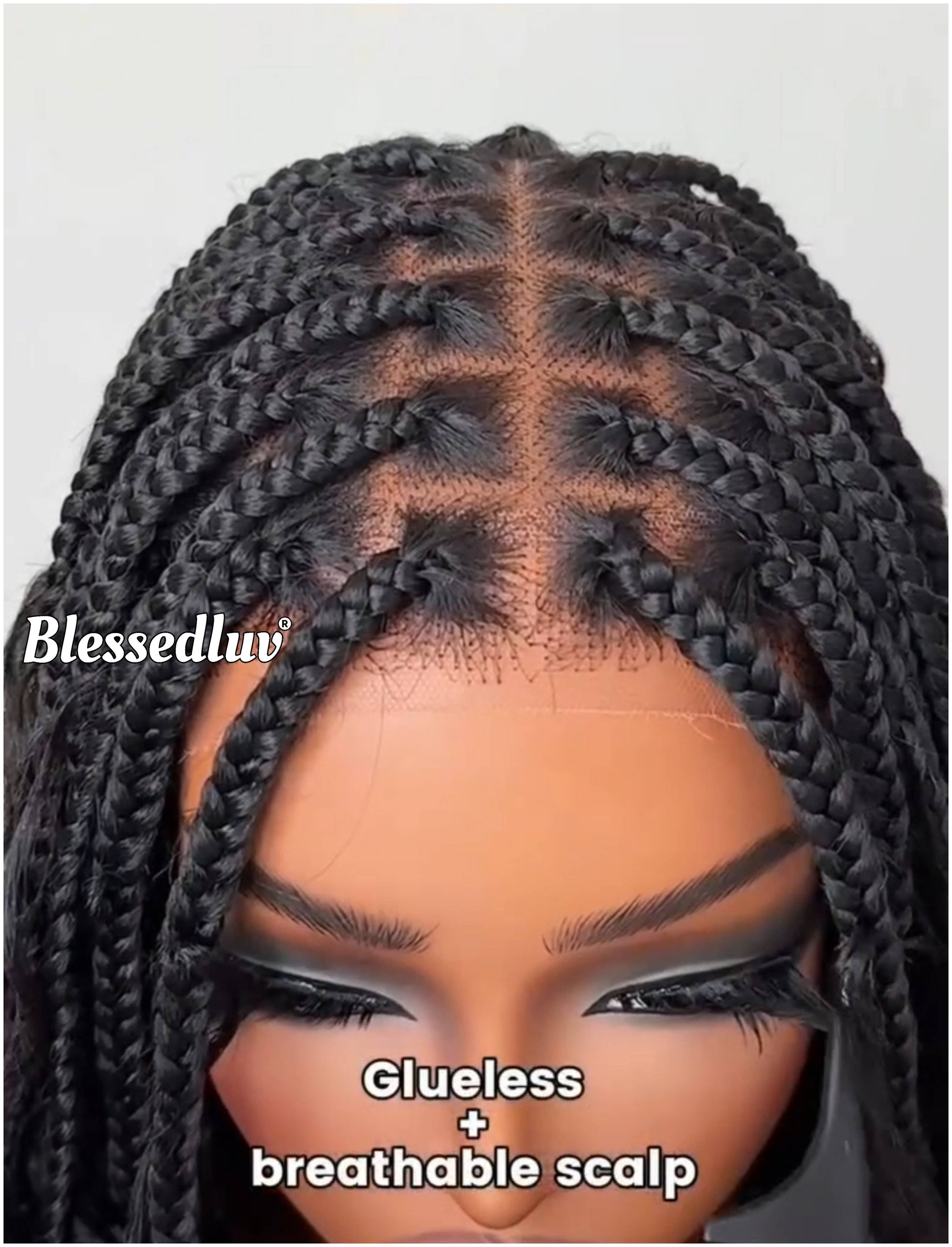 Bola - Shoulder Length Boho Knotless Braids Full Lace HD Wig – Adjustable Drawstring-Wig-Blessedluv.com-Brazilianweave.com