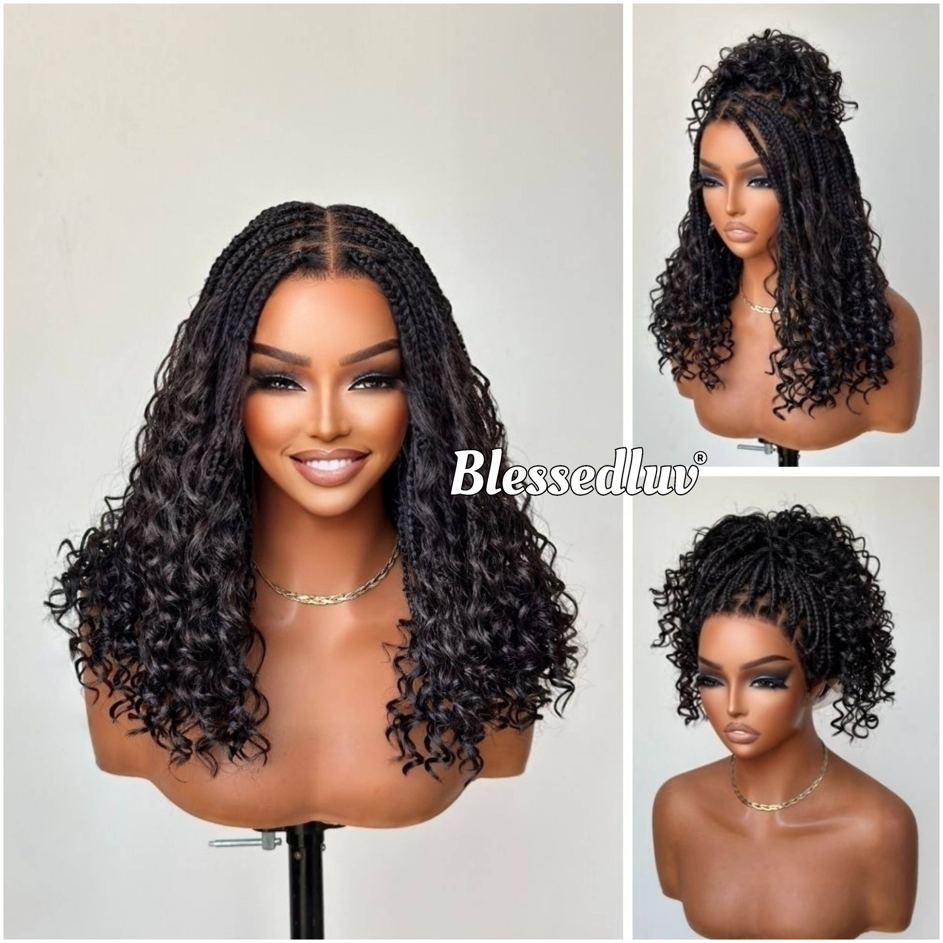Bola - Shoulder Length Boho Knotless Braids Full Lace HD Wig – Adjustable Drawstring-Wig-Blessedluv.com-Brazilianweave.com