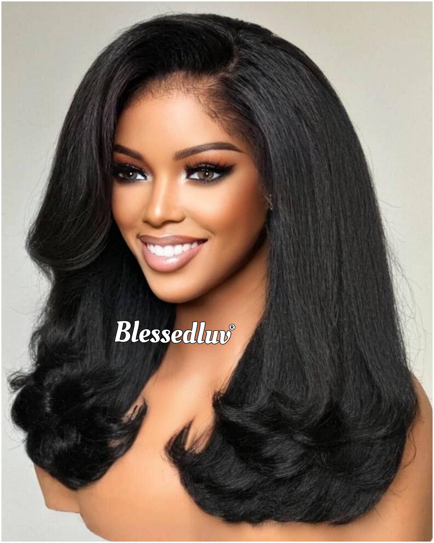 Layla - Kinky Straight Texture Ventilated Lace Wig-Blessedluv.com-Brazilianweave.com