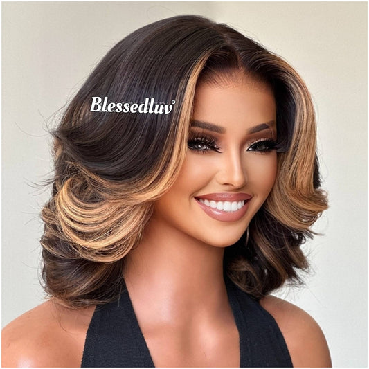 Ebere – Glueless Layered HD Closure Lace Wig in Highlights, Ready to Wear-Blessedluv.com-Brazilianweave.com