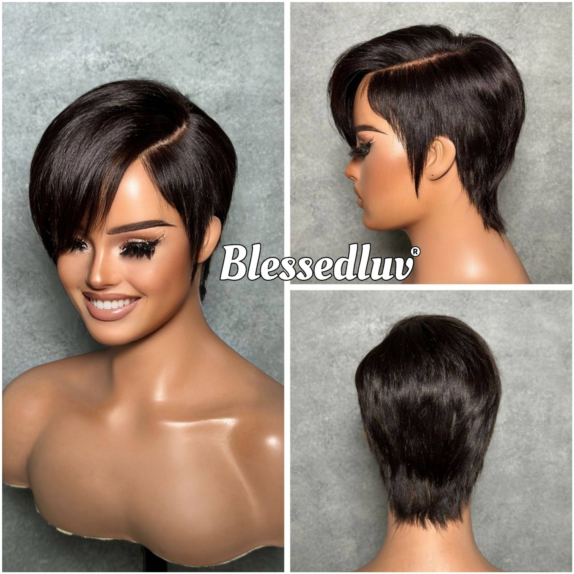 Kelly – Pixie Cut Glueless Full Lace Wig, Ready to Wear-Blessedluv.com-Brazilianweave.com