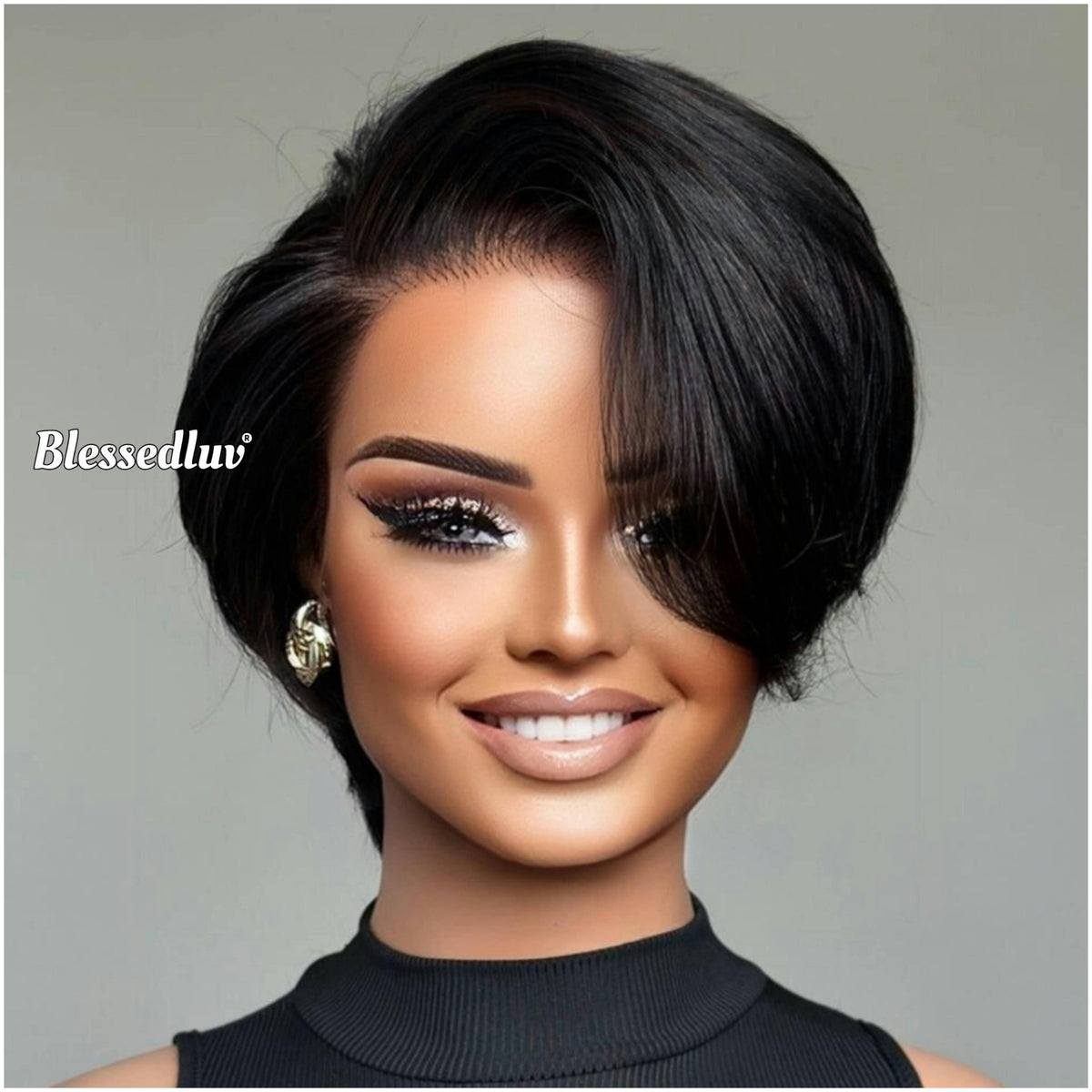 Happer – Classic Pixie Cut Glueless Frontal Wig-Blessedluv.com-Brazilianweave.com