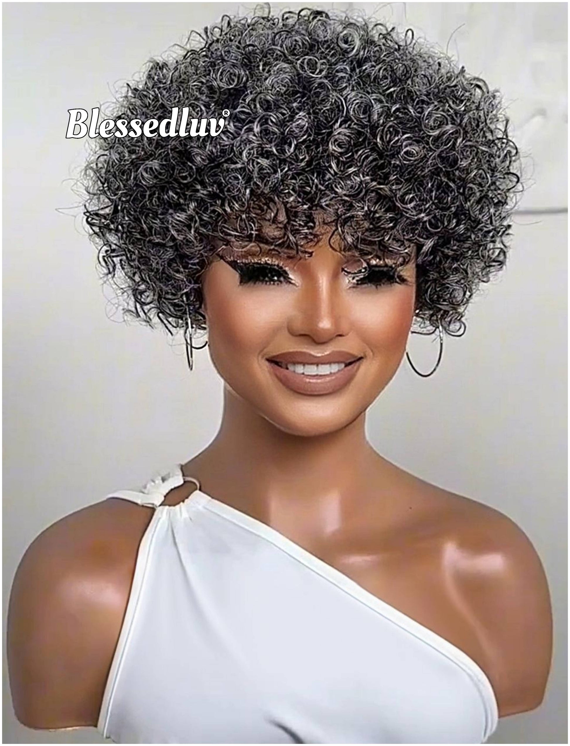 Agnes - Pixie Salt & Pepper Grey Glueless Wig-Blessedluv.com-Brazilianweave.com