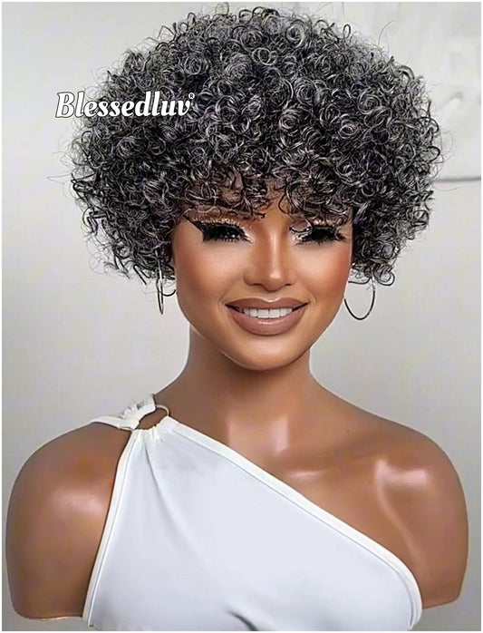 Agnes - Pixie Salt & Pepper Grey Glueless Wig-Blessedluv.com-Brazilianweave.com