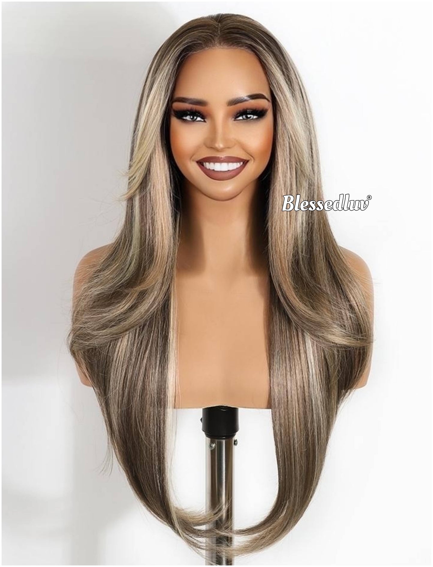Virginia – Layered Premium Human Hair Blend Wig-Wig-Blessedluv.com-Brazilianweave.com