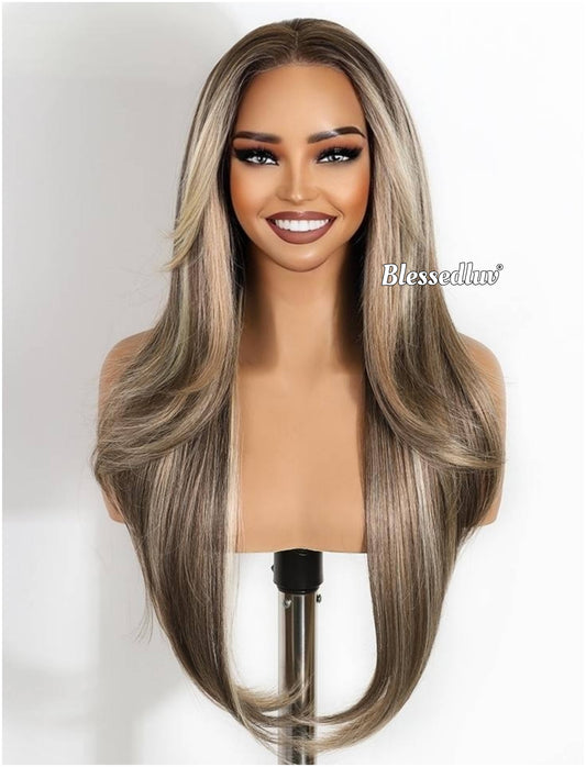 Virginia – Layered Premium Human Hair Blend Wig-Wig-Blessedluv.com-Brazilianweave.com