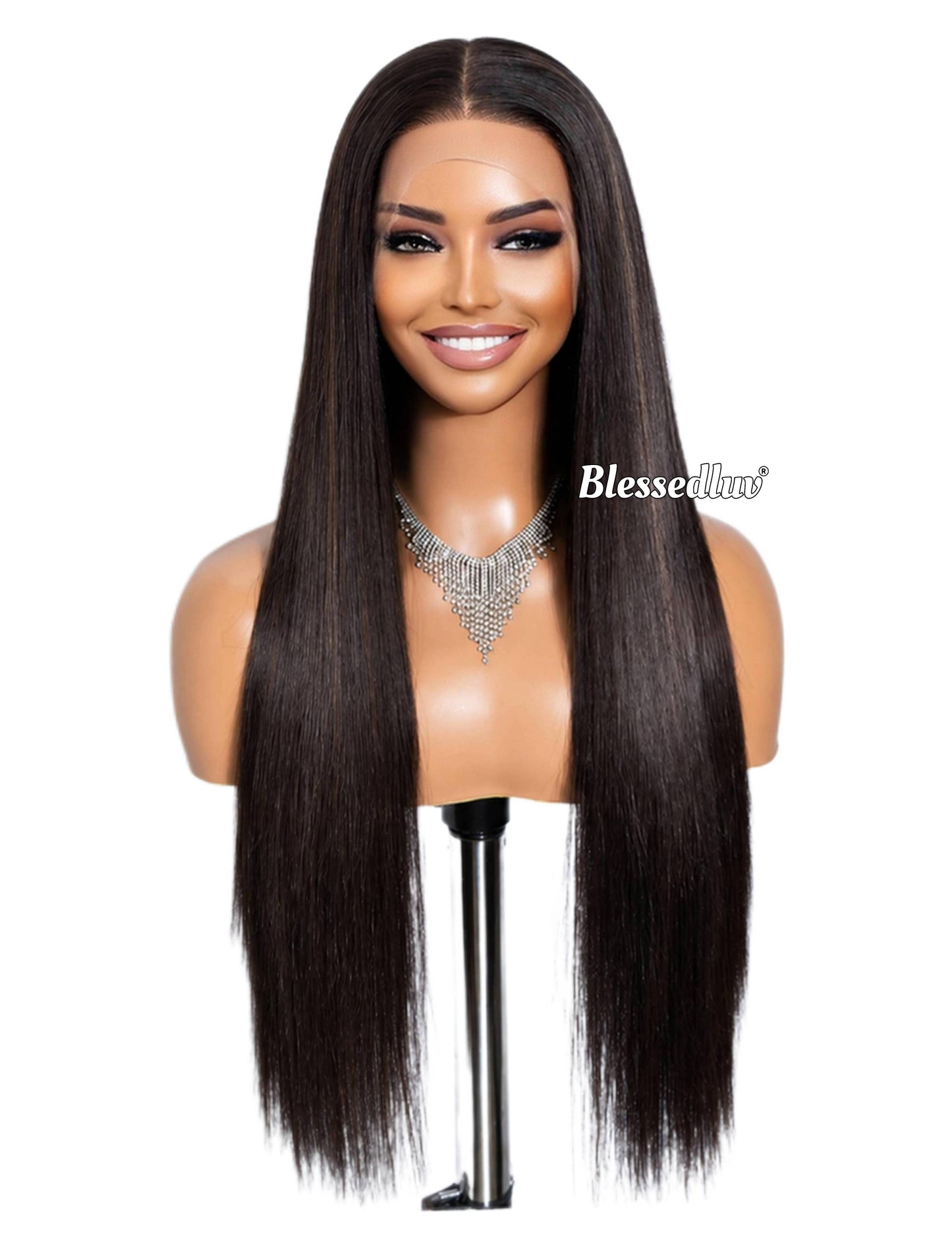 Sabrina – Bone Straight Lookalike Glueless Premium Human Hair Blend Wig-Wig-Blessedluv.com-Brazilianweave.com