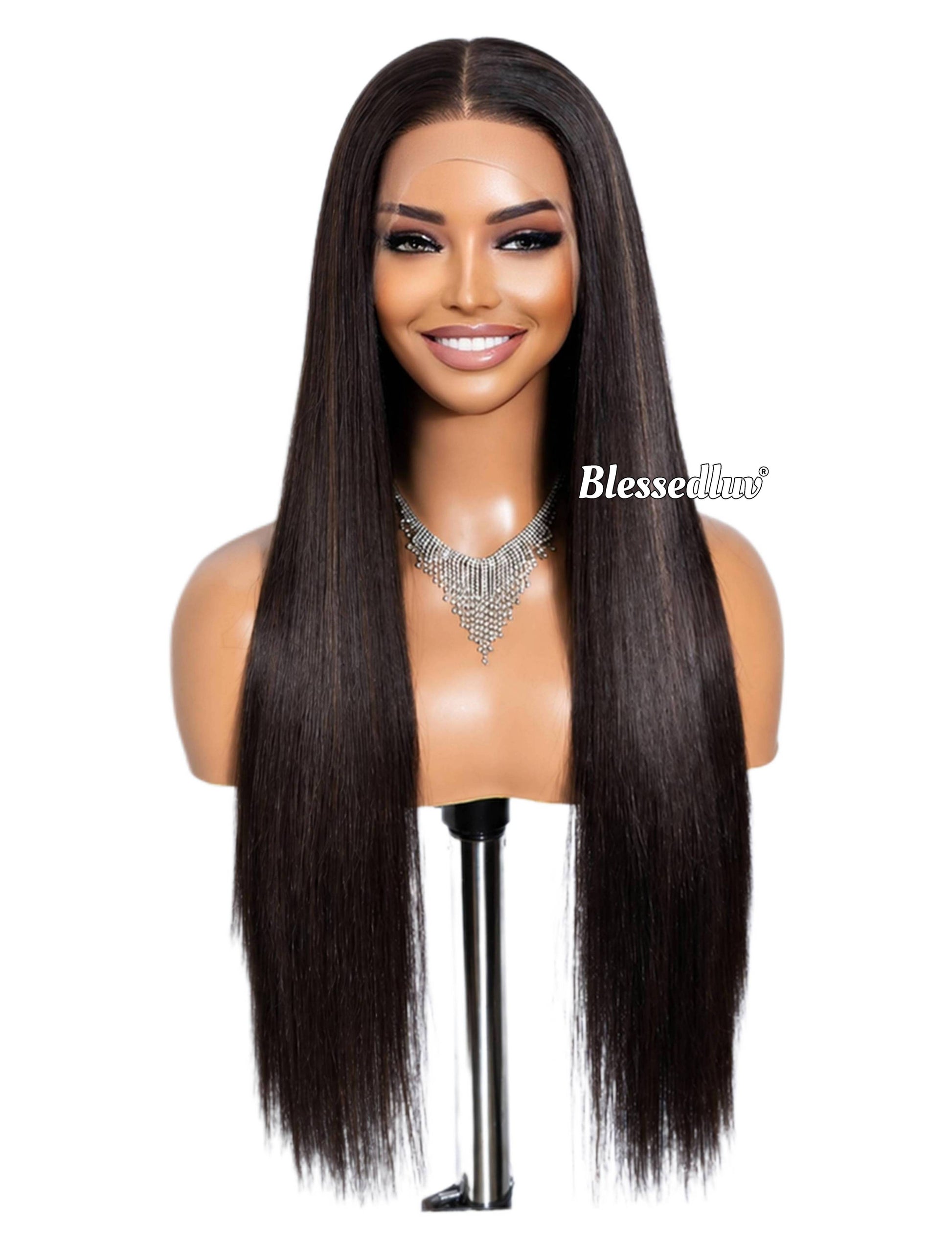 Sabrina – Bone Straight Lookalike Glueless Premium Human Hair Blend Wig-Wig-Blessedluv.com-Brazilianweave.com