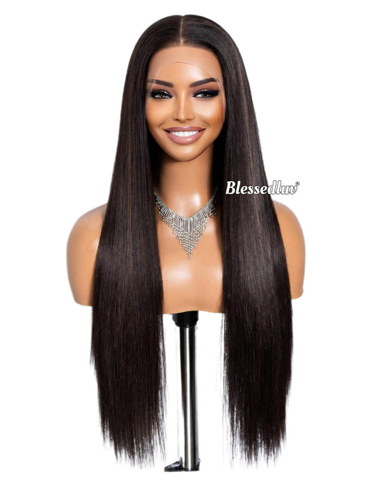 Sabrina – Bone Straight Lookalike Glueless Premium Human Hair Blend Wig-Wig-Blessedluv.com-Brazilianweave.com