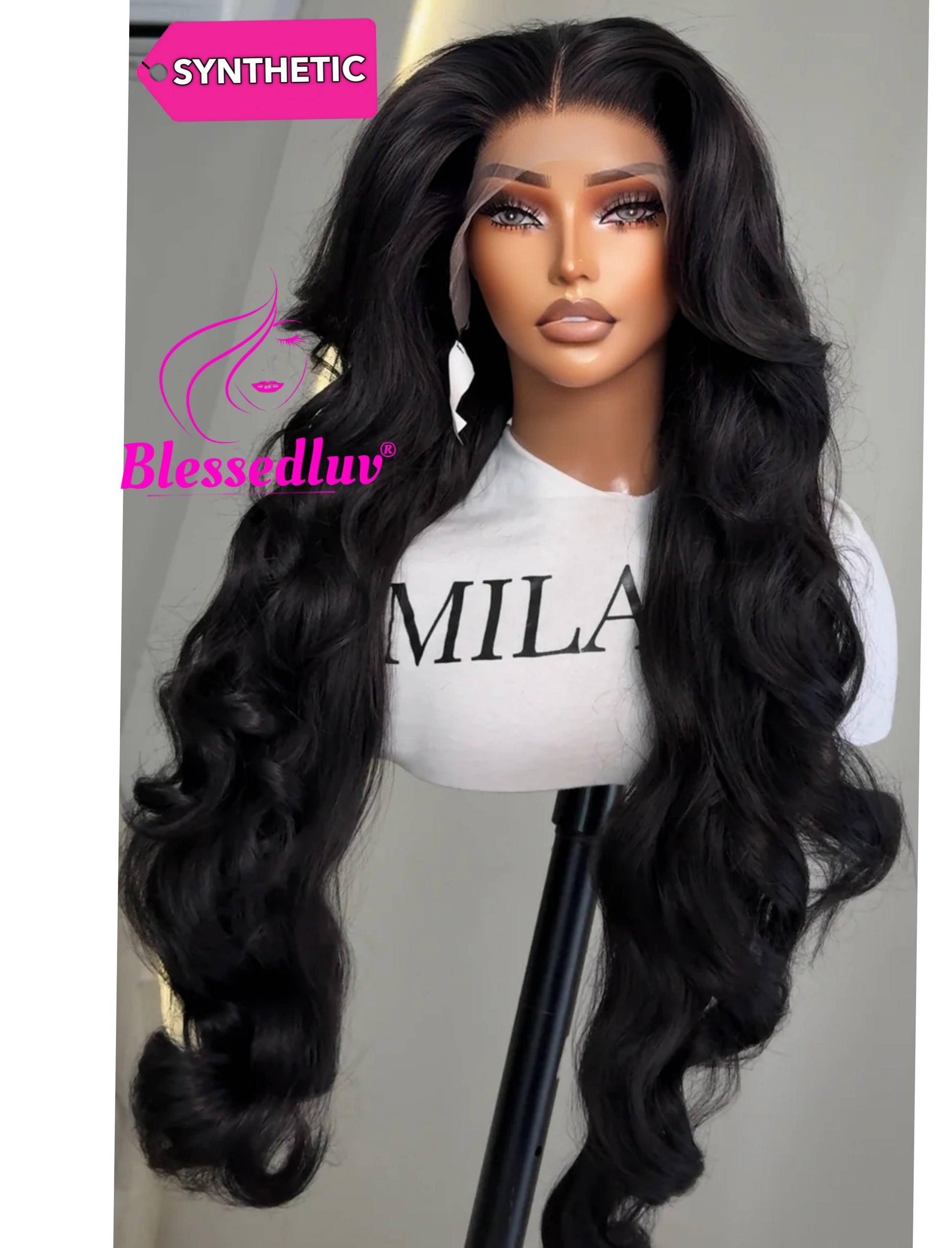 Mia - Human Blend Synthetic Lace Wig-Blessedluv.com-Brazilianweave.com