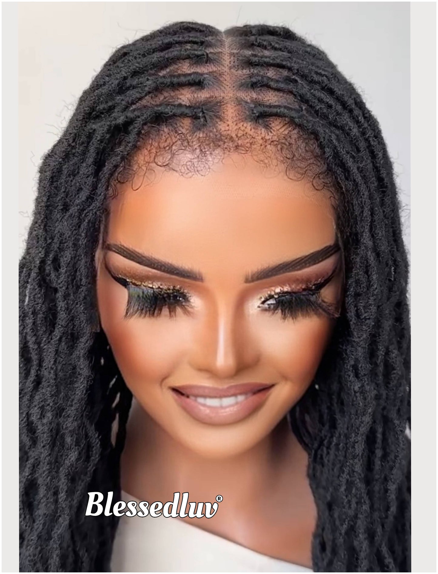 Nadia - Twisted Knotless Bohemian Locs Braids Full Lace HD Wig – Adjustable Drawstring-Wig-Blessedluv.com-Brazilianweave.com