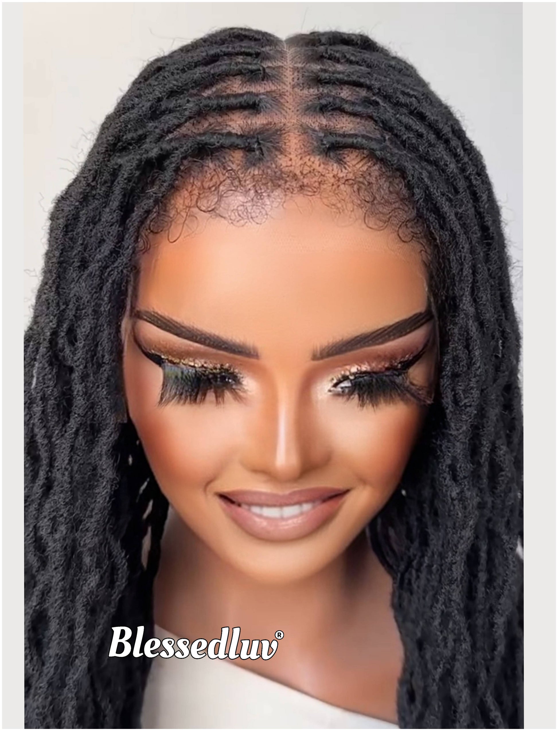 Nadia - Twisted Knotless Bohemian Locs Braids Full Lace HD Wig – Adjustable Drawstring-Wig-Blessedluv.com-Brazilianweave.com