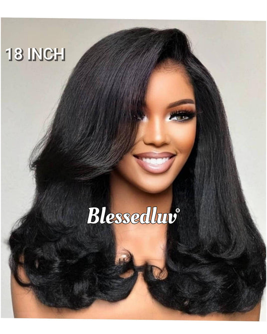 Layla - Kinky Straight Texture Ventilated Lace Wig-Blessedluv.com-Brazilianweave.com