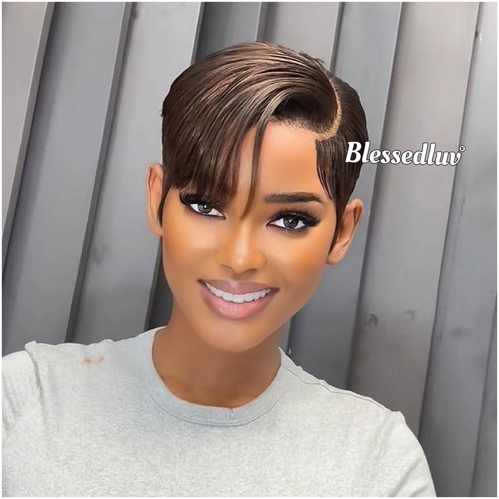Jane – Pixie Cut Dark Chocolate Full Lace Wig, Ready to Wear-Blessedluv.com-Brazilianweave.com