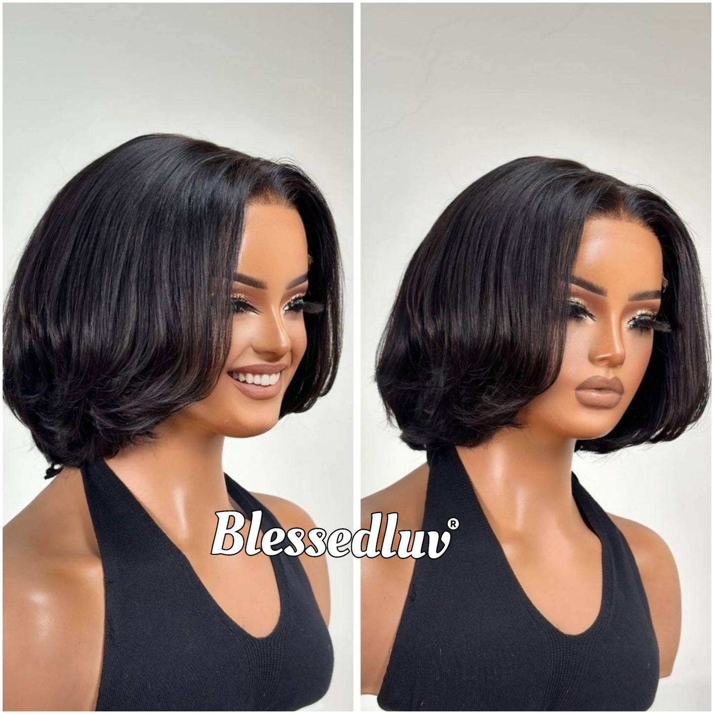 Cathy – Layered Bob Glueless HD 5x5 Closure Lace Wig, Ready to Wear-Blessedluv.com-Brazilianweave.com