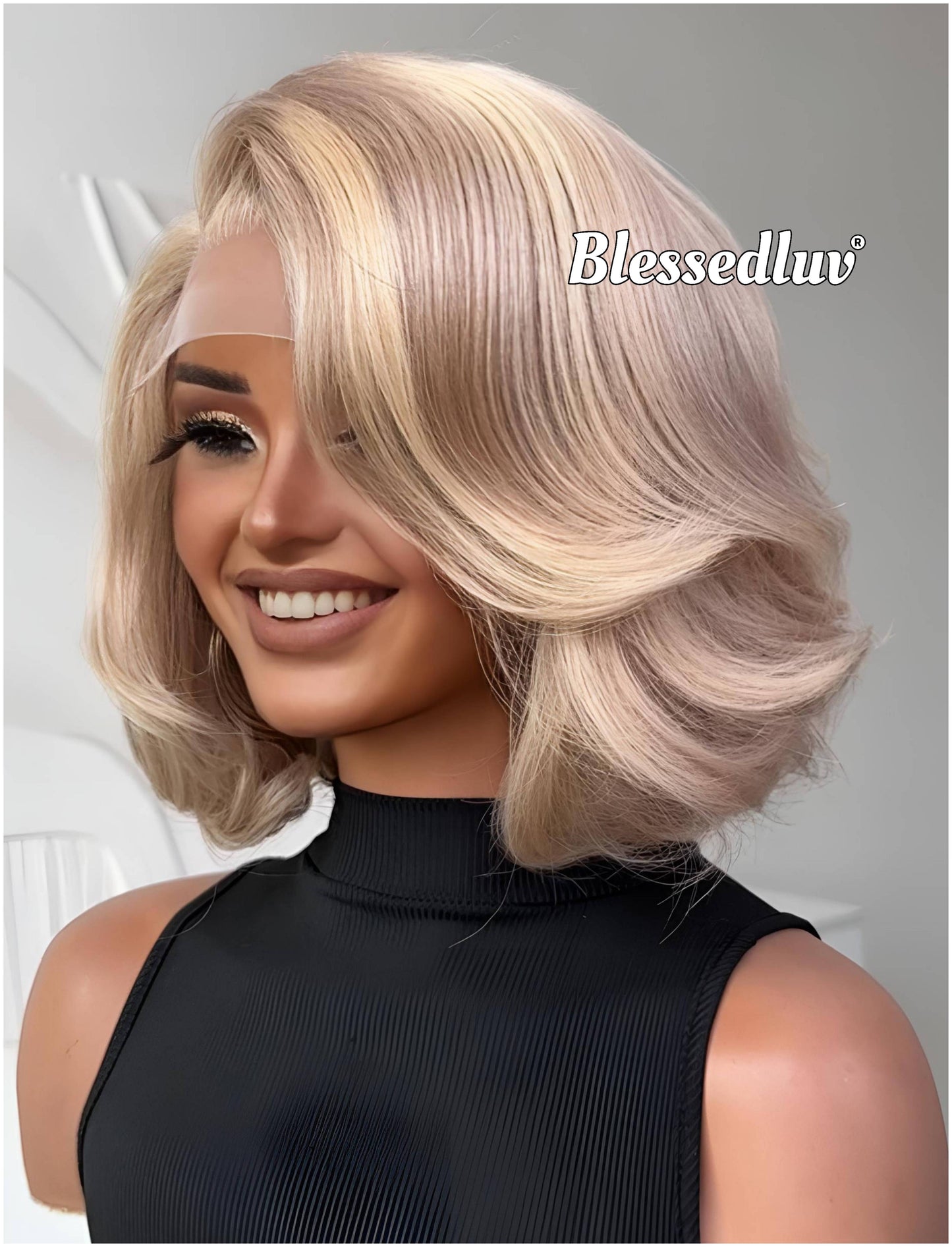 Becki – Balayage Blonde Glueless Layered HD 5x5 Closure Lace Wig in Honey, Ready to Wear-Blessedluv.com-Brazilianweave.com