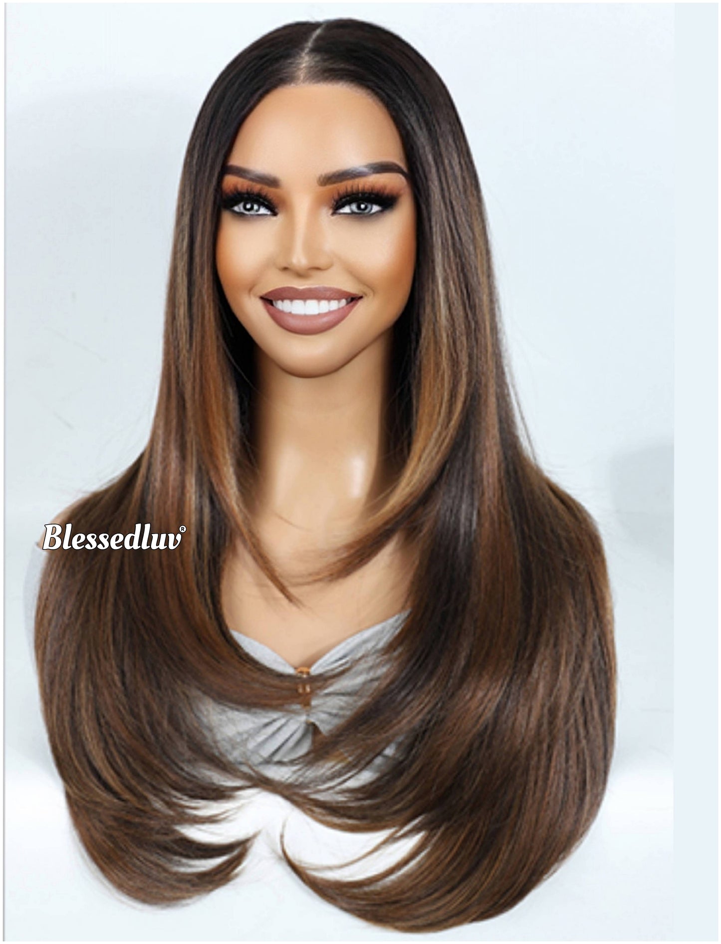 Kristen – Layered Premium Human Hair Blend Wig-Wig-Blessedluv.com-Brazilianweave.com
