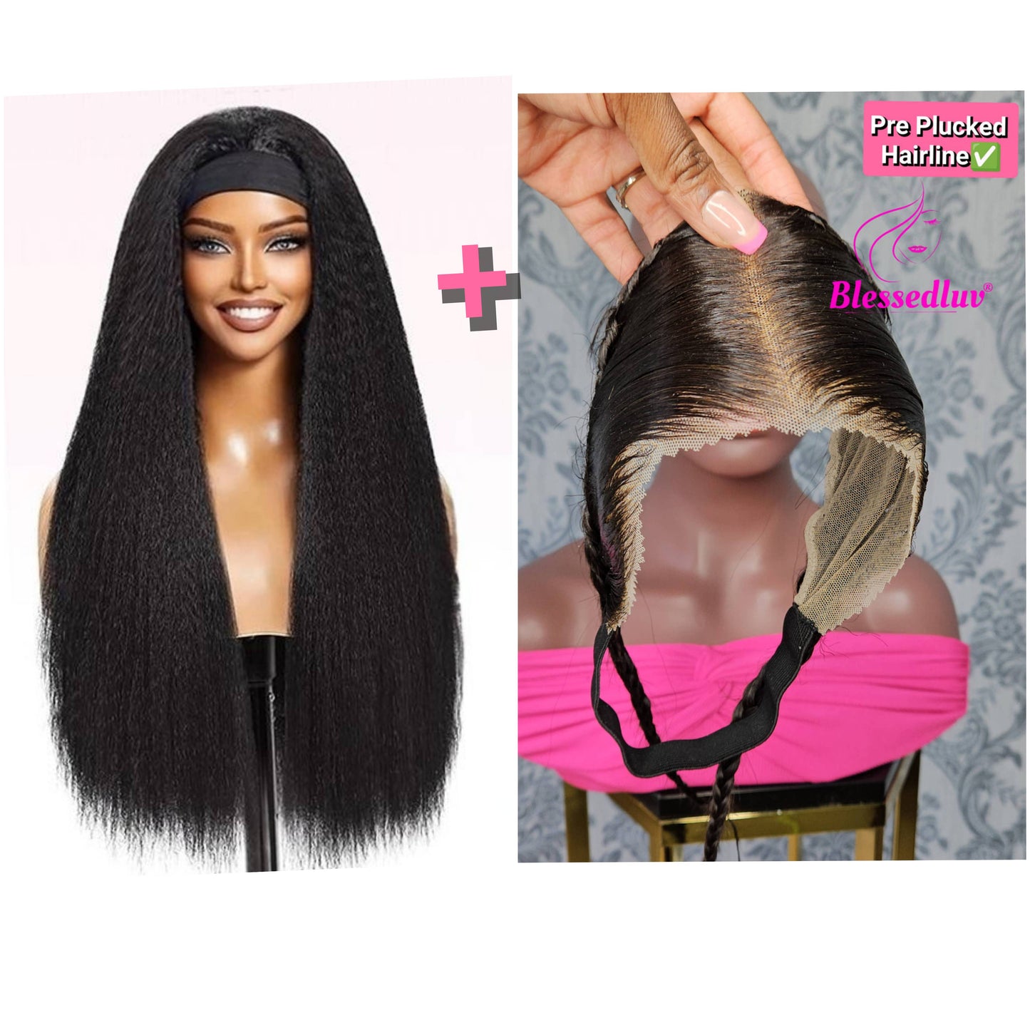 Abby 3-in-1 Wig Straight & Glueless Frontal- Wear & Go-Blessedluv.com-Brazilianweave.com