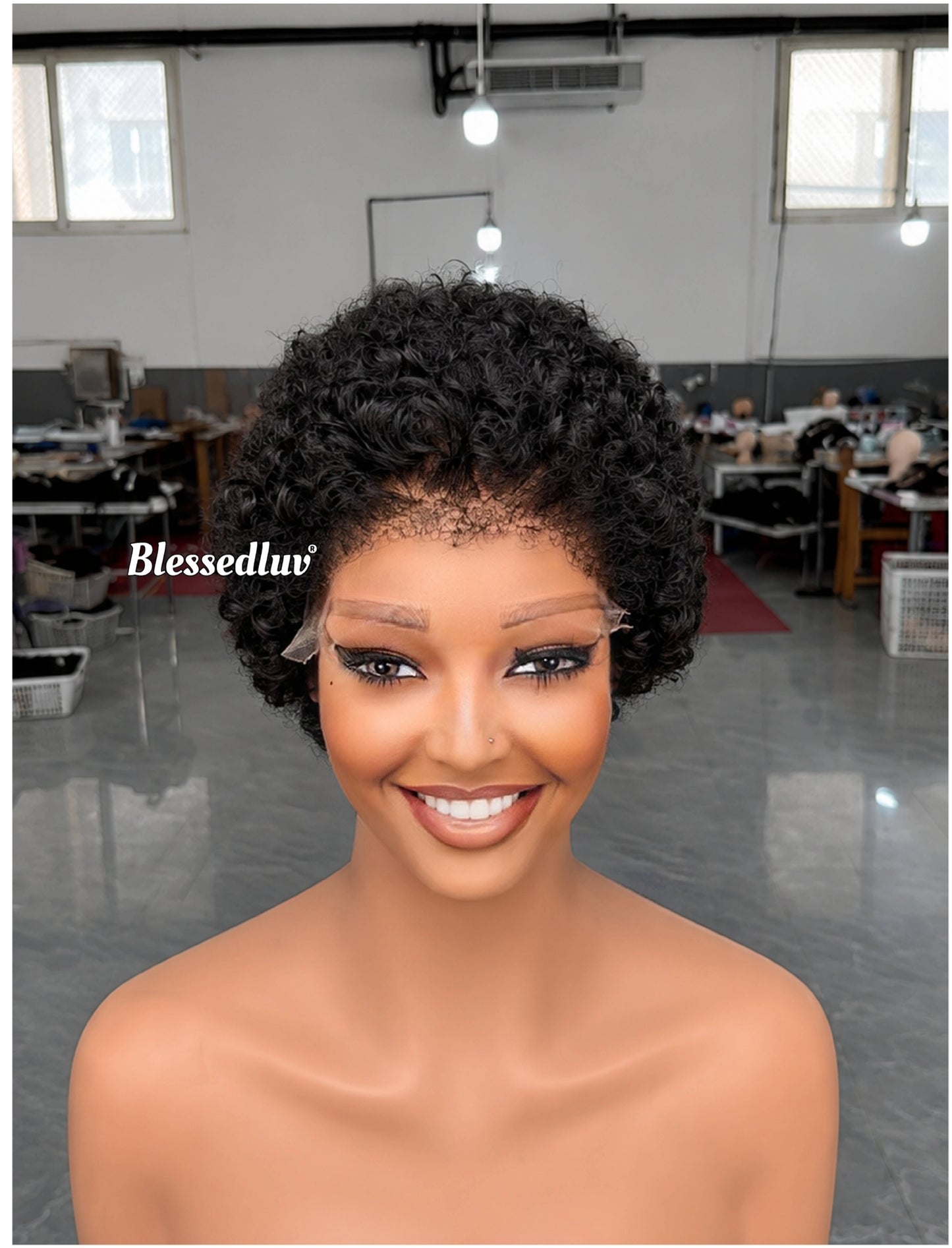 Heather – 5x5 Closure Afro Curly Pixie Glueless Lace Wig, Ready to Wear-Blessedluv.com-Brazilianweave.com