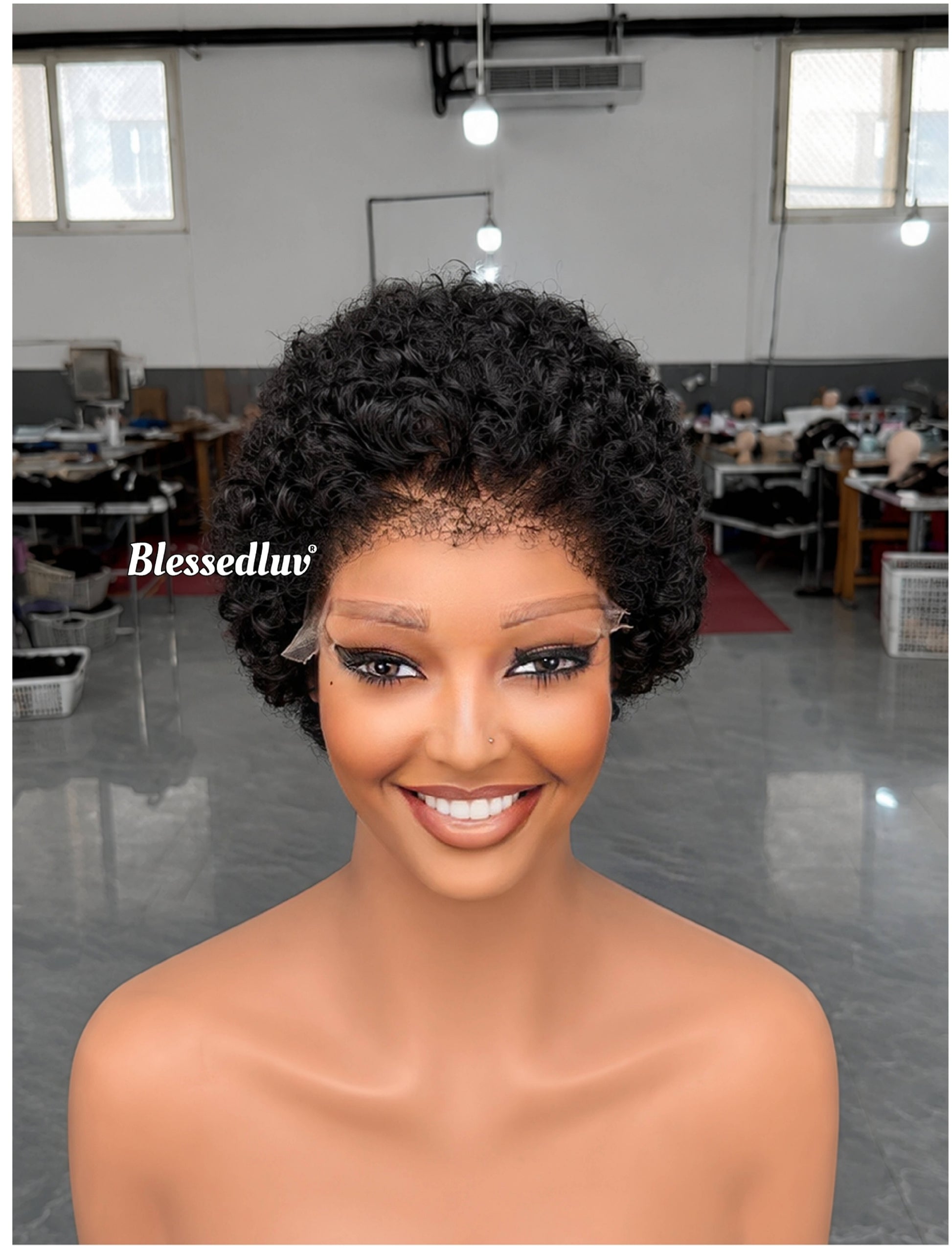 Heather – 5x5 Closure Afro Curly Pixie Glueless Lace Wig, Ready to Wear-Blessedluv.com-Brazilianweave.com