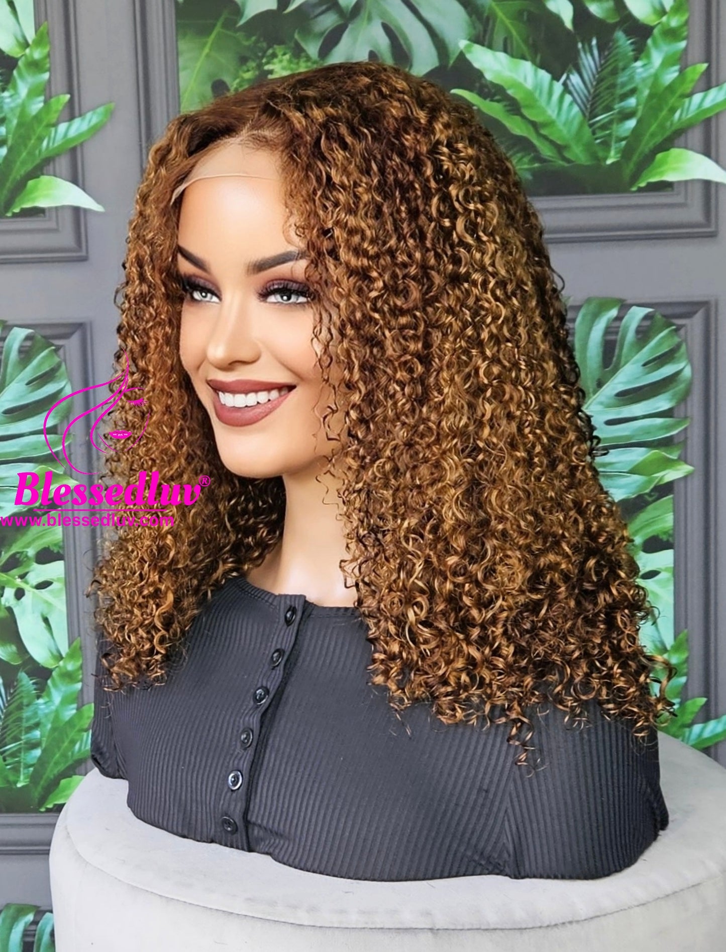 London - Luxury Curly Balayage Lace Closure Wig - Center Parting-WIG-www.blessedluv.com-Brazilianweave.com