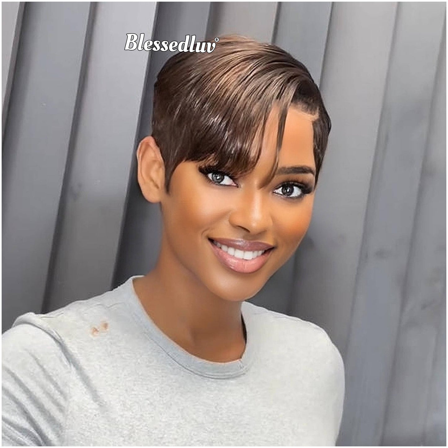 Jane – Pixie Cut Dark Chocolate Full Lace Wig, Ready to Wear-Blessedluv.com-Brazilianweave.com