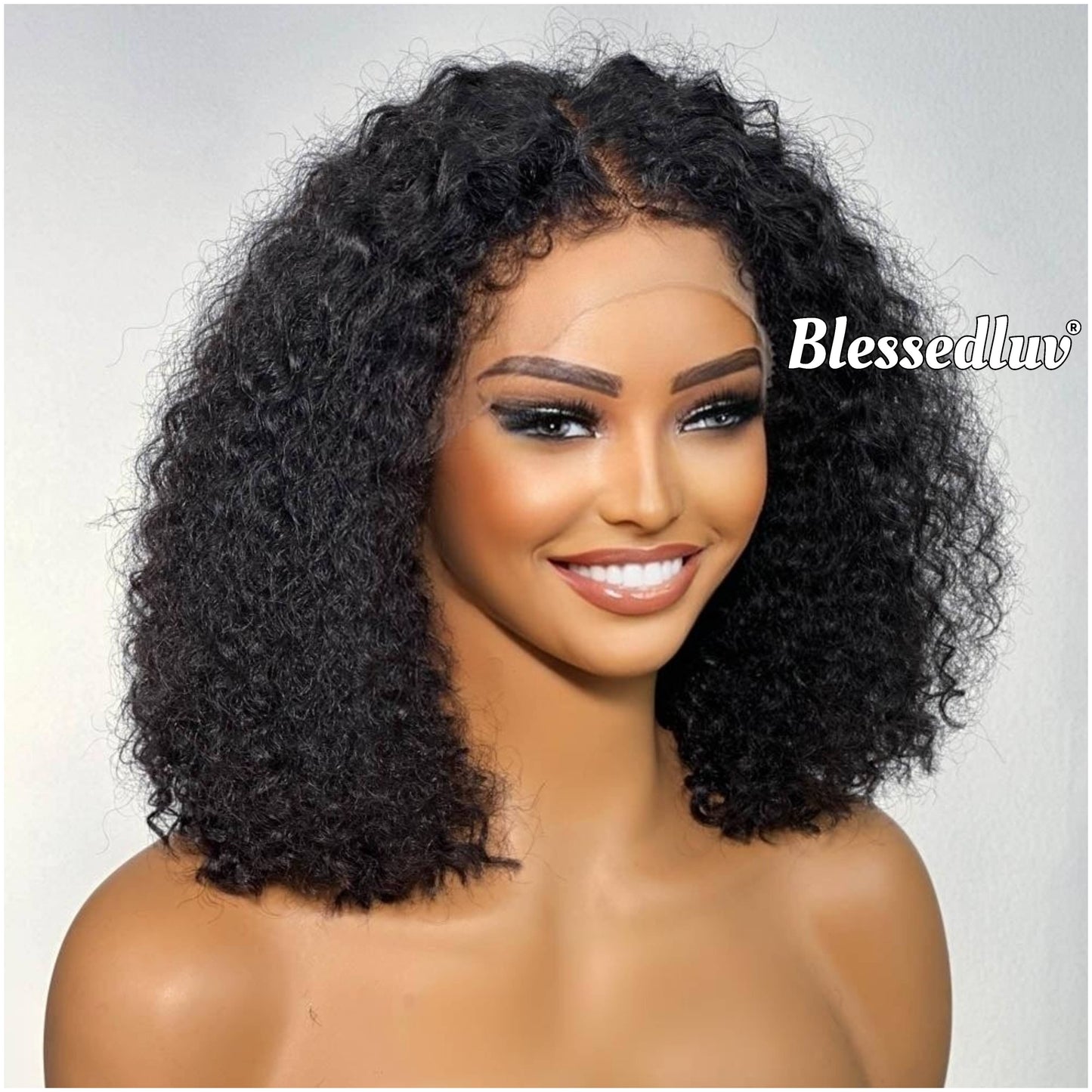 Victoria - Curly 360 Drawstring Frontal Kinky Straight Texture Ventilated Lace Wig-Blessedluv.com-Brazilianweave.com