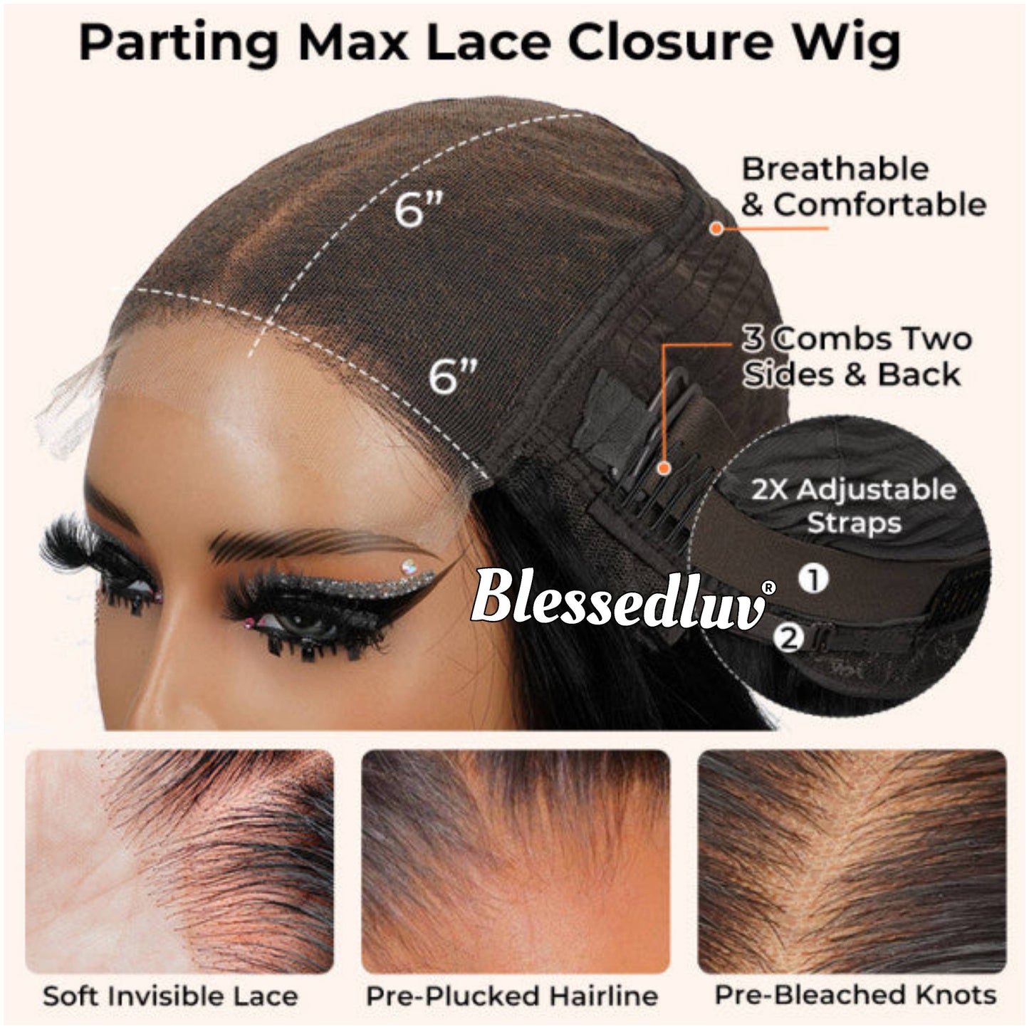 Valentina – 3-Tone Ombre Glueless Curly Bangs, Ready to Wear-Blessedluv.com-Brazilianweave.com