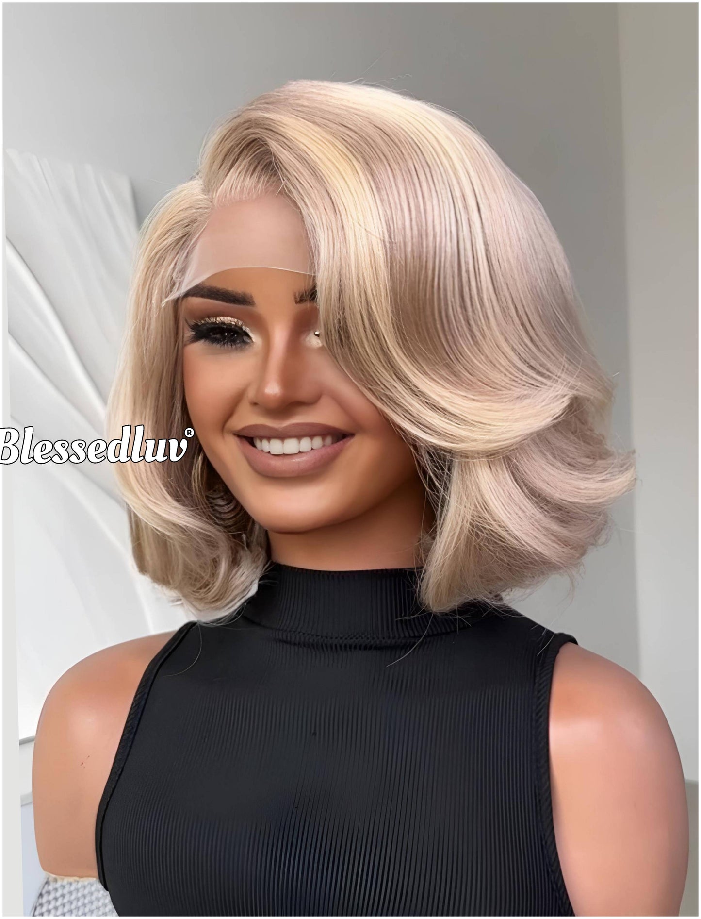 Becki – Balayage Blonde Glueless Layered HD 5x5 Closure Lace Wig in Honey, Ready to Wear-Blessedluv.com-Brazilianweave.com