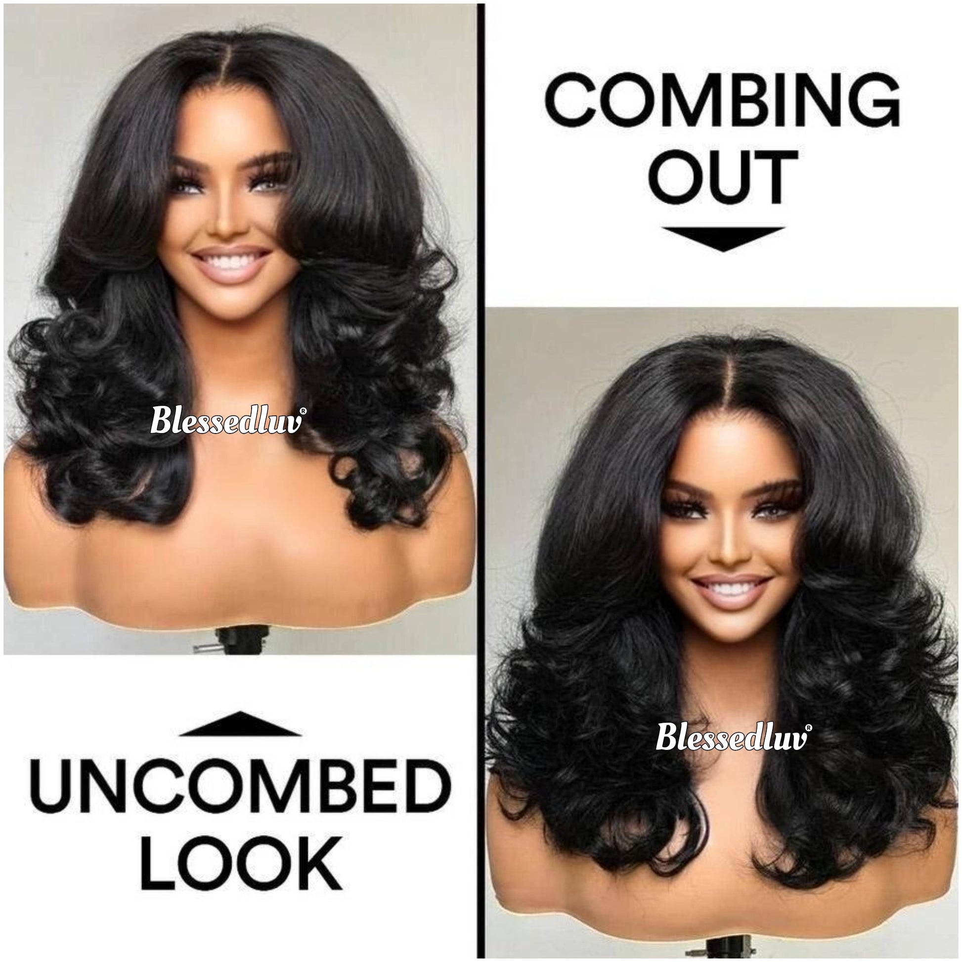 Zainab – Blowout Glueless Layered HD Closure Lace Wig, Ready to Wear-Blessedluv.com-Brazilianweave.com