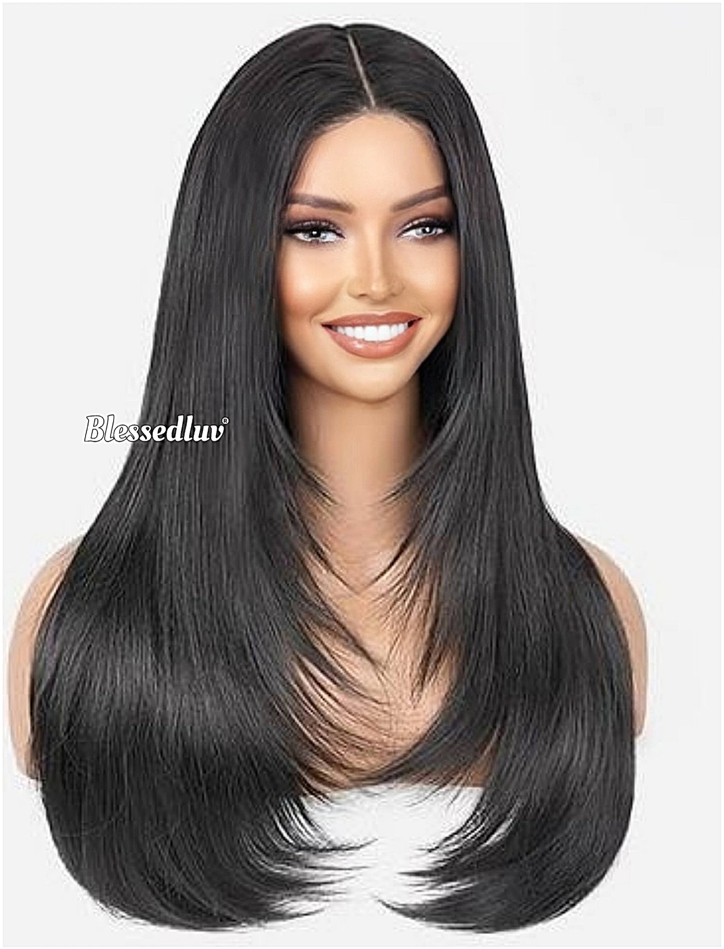 Patricia – Layered Premium Human Hair Blend Wig-Wig-Blessedluv.com-Brazilianweave.com
