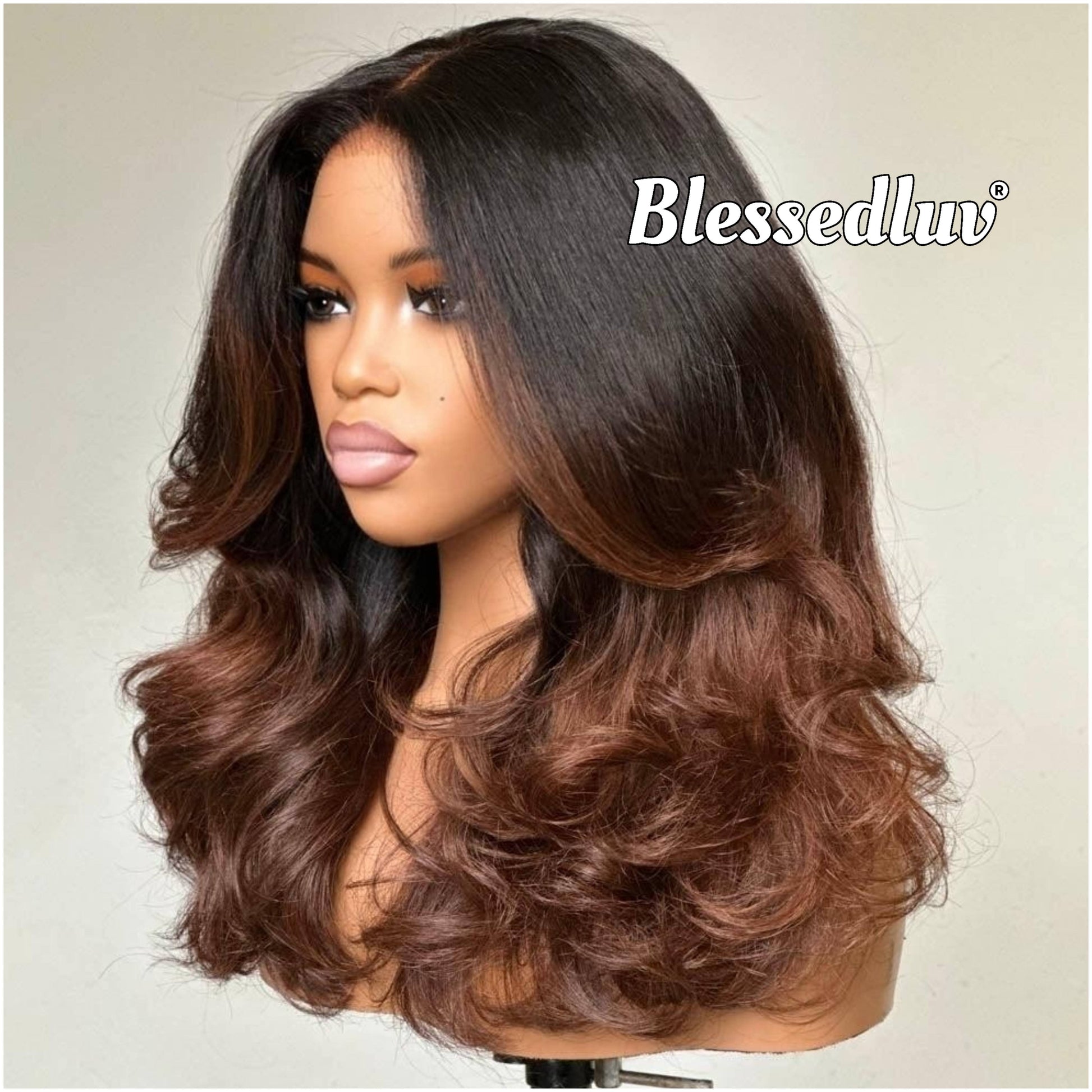Helena – Glueless Layered HD 5x5 Closure Lace Wig in Ombré, Ready to Wear-Blessedluv.com-Brazilianweave.com