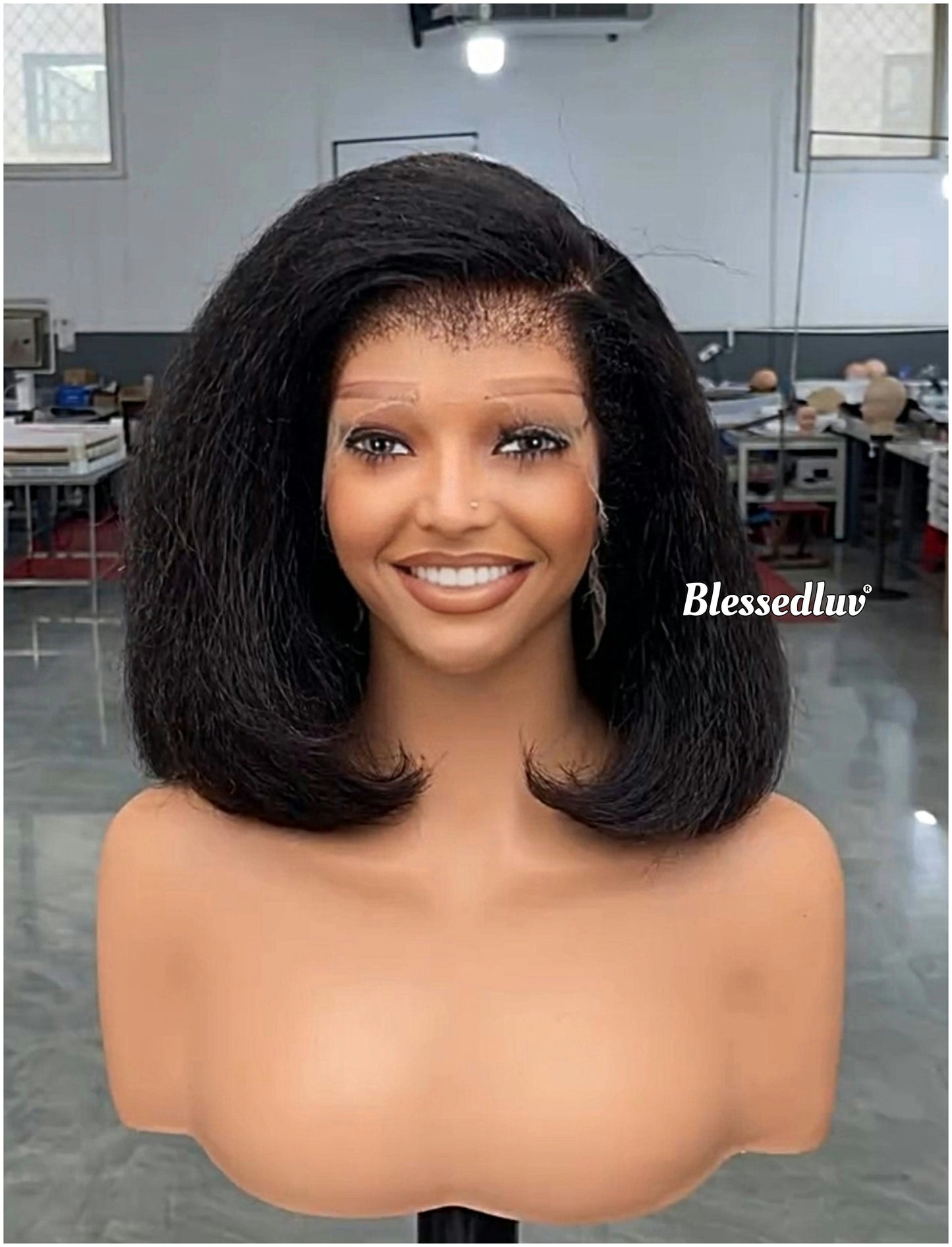 Lakesha – 4CTextured Ventilated Custom Glueless Bob Wig | Choose Lagos or Standard Hairline