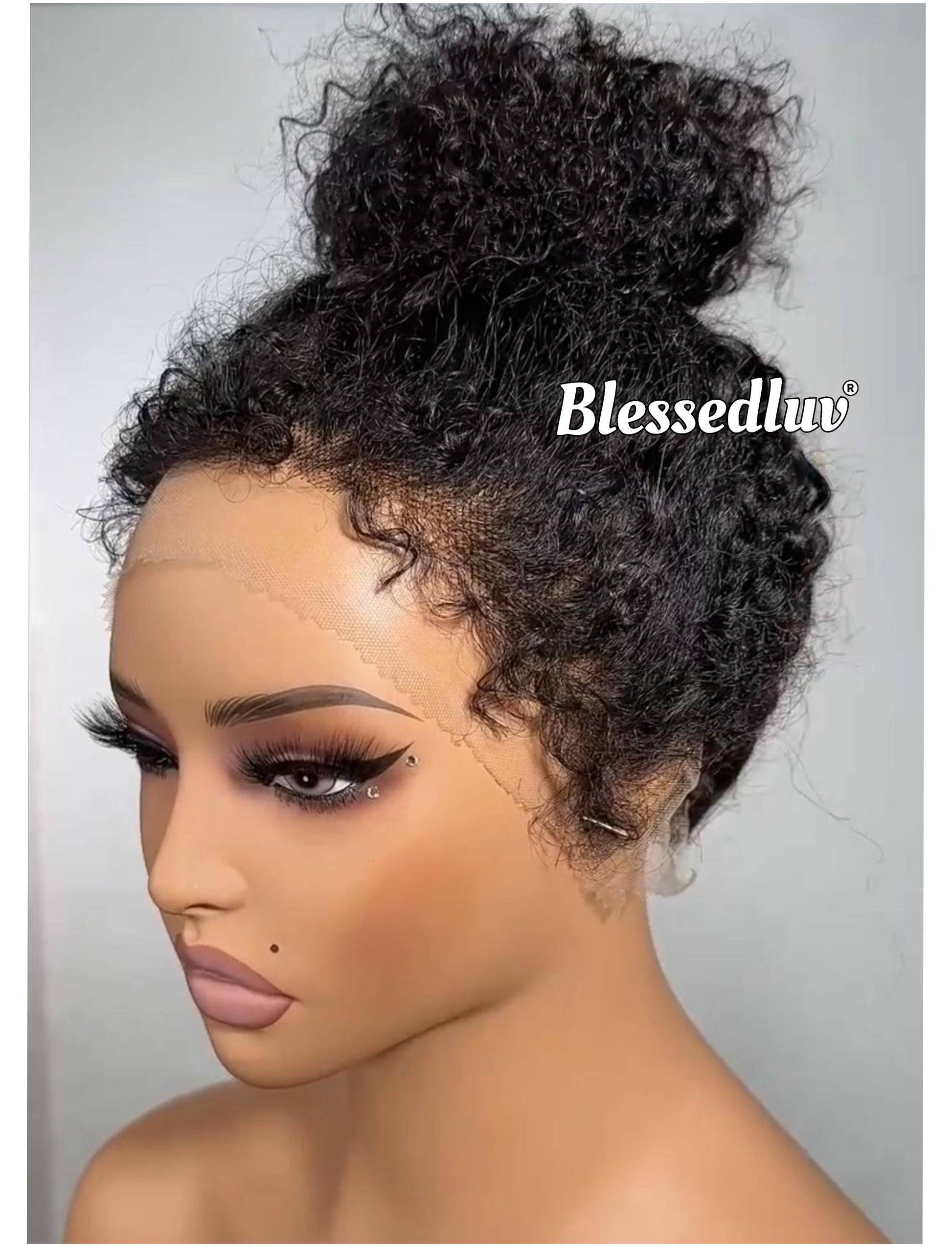 Victoria - Curly 360 Drawstring Frontal Kinky Straight Texture Ventilated Lace Wig-Blessedluv.com-Brazilianweave.com